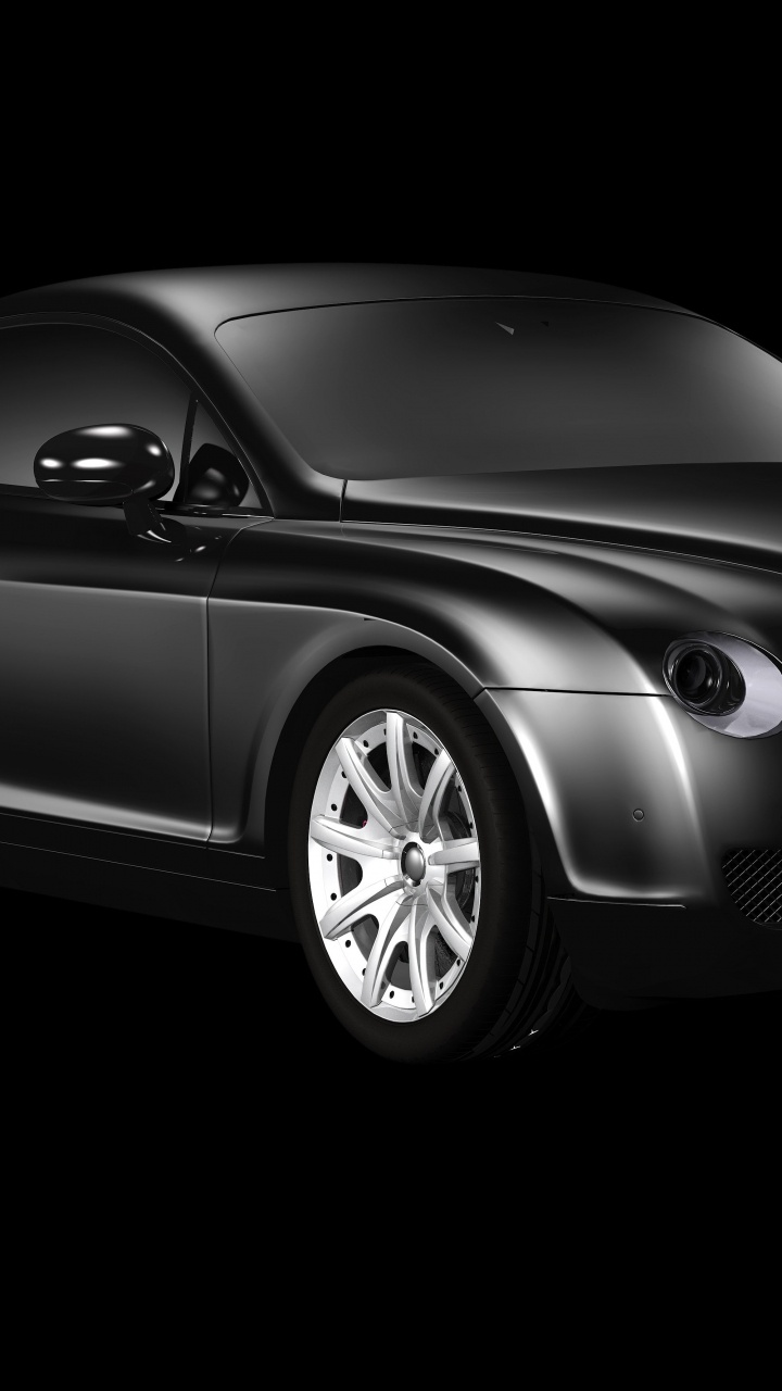 Mercedes Benz Coupe Negro Sobre Fondo Negro. Wallpaper in 720x1280 Resolution