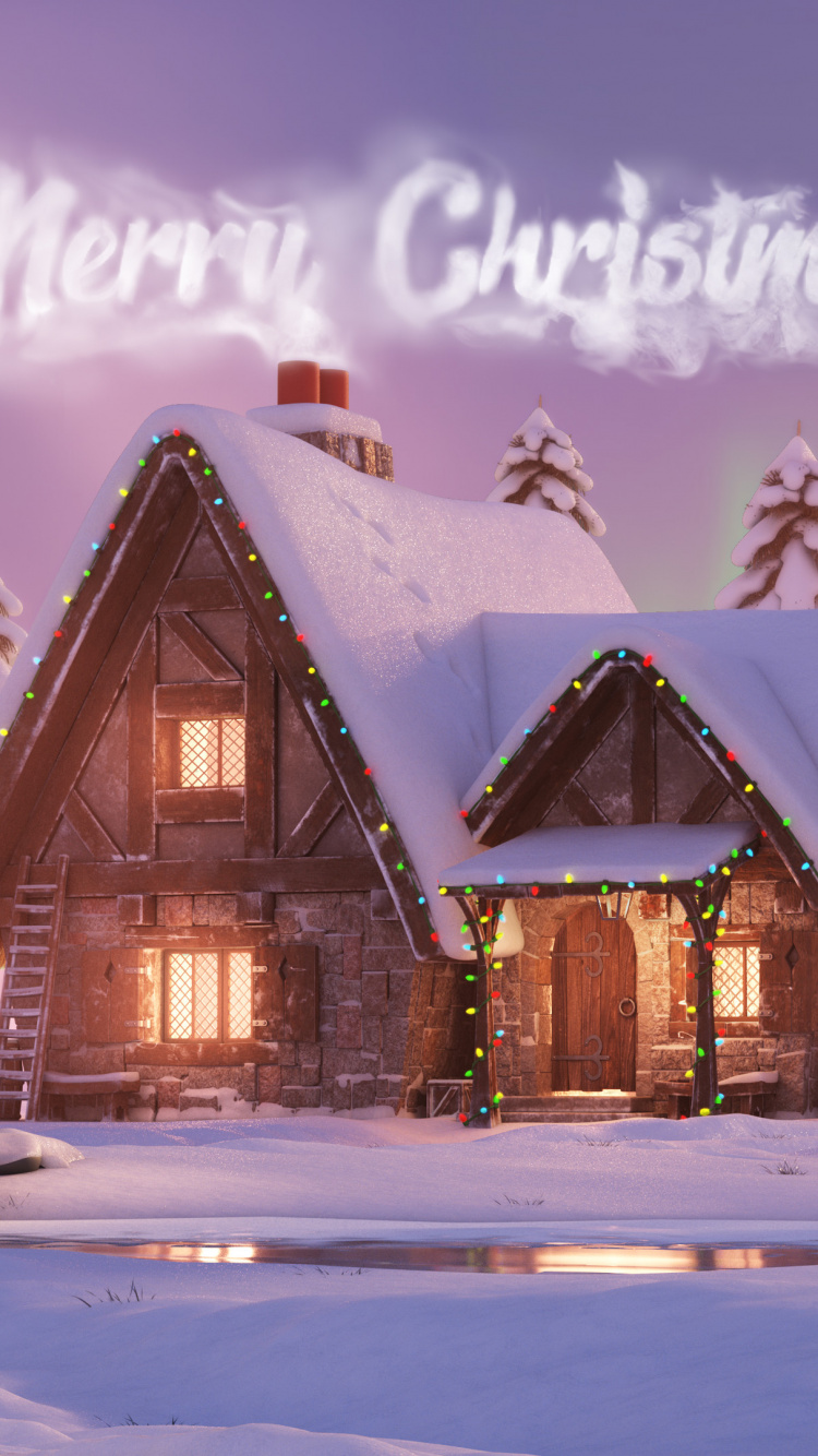 Weihnachtsmann, Schnee, Licht, Natur, Purpur. Wallpaper in 750x1334 Resolution