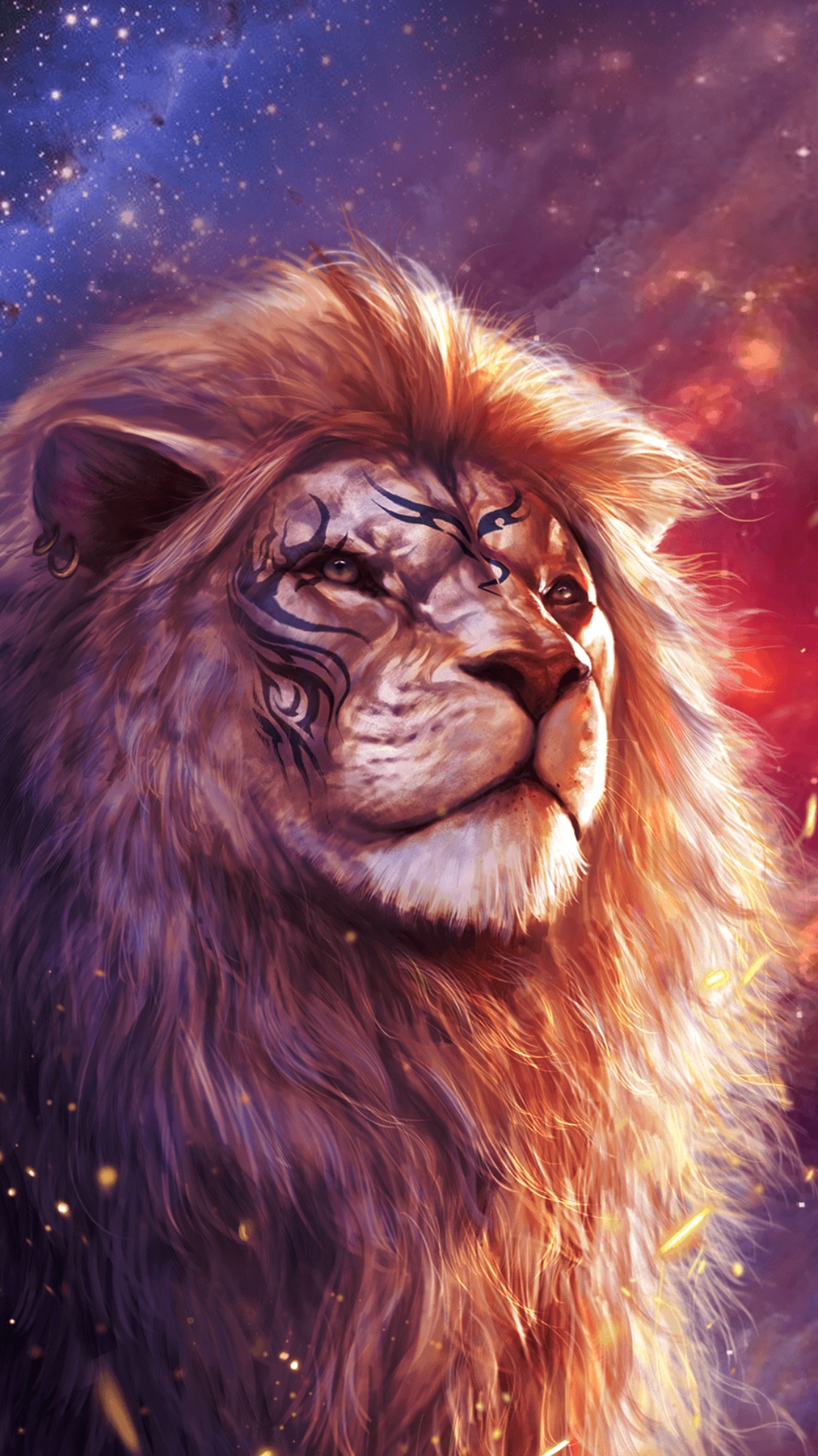 Lion, Natur, Leber, Kunst, Terrestrische Tier. Wallpaper in 1080x1920 Resolution