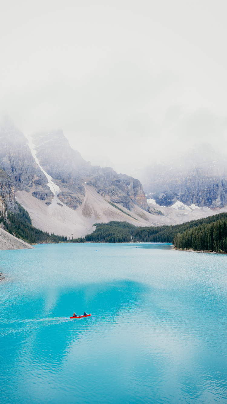 Las Formaciones Montañosas, Lago, Banff, Moraine Lake, el Parque Nacional De. Wallpaper in 750x1334 Resolution