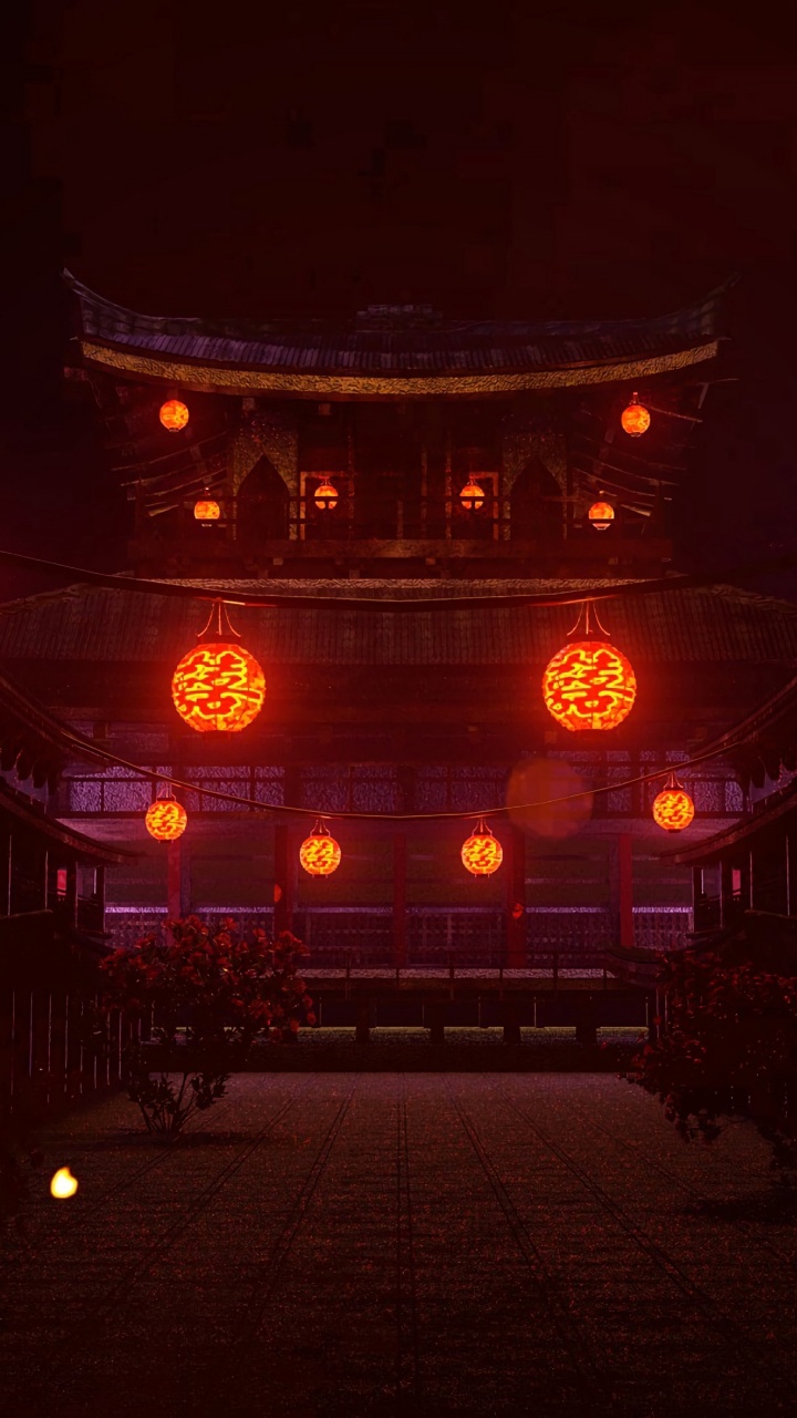 光, 红色的, 橙色, 房间, 建筑 壁纸 720x1280 允许