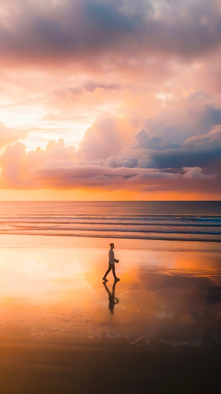 Water, Cloud, Atmosphere, Afterglow, People in Nature. Wallpaper in 720x1280 Resolution