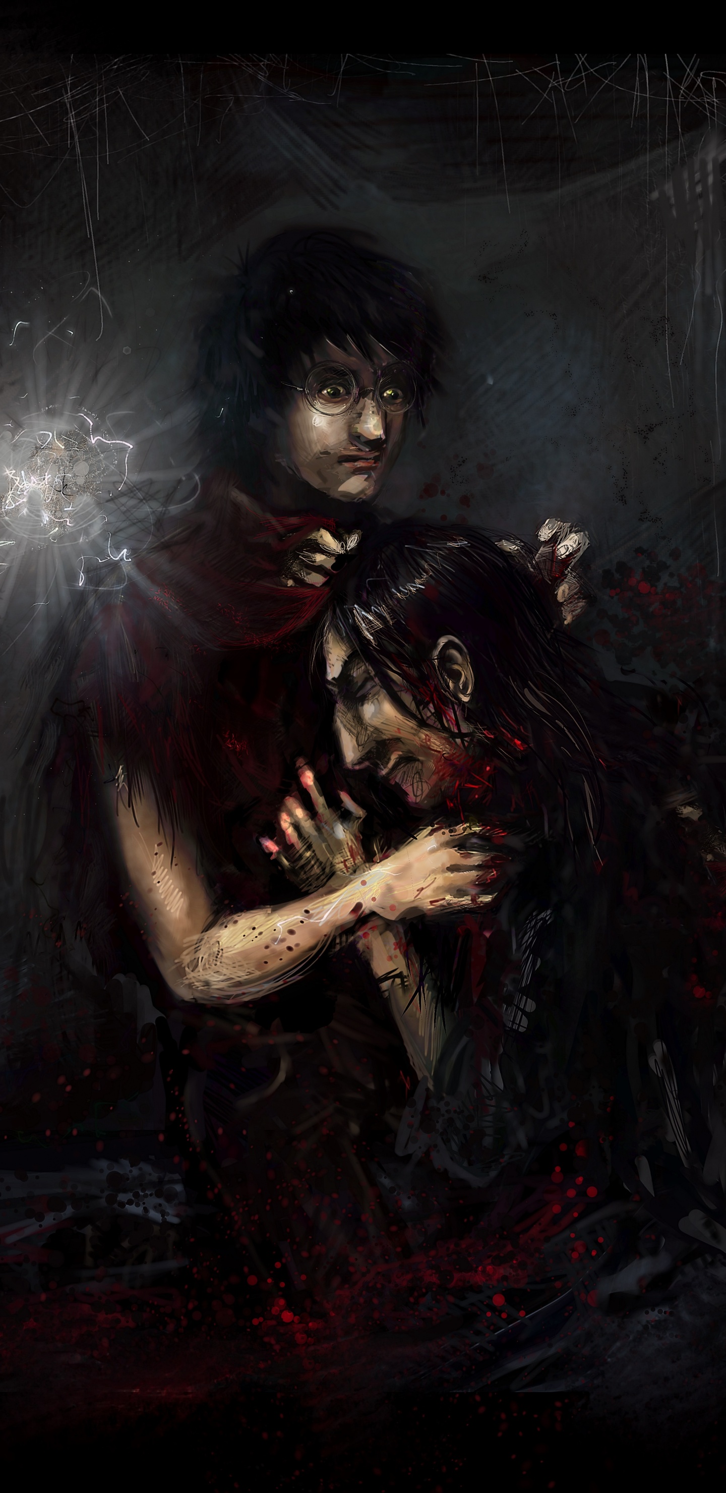 Frau im Schwarzen Kleid Mit Weißem Licht. Wallpaper in 1440x2960 Resolution