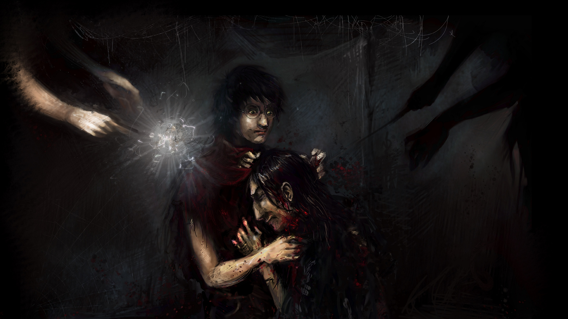 Mujer en Vestido Negro Con Luz Blanca. Wallpaper in 1920x1080 Resolution