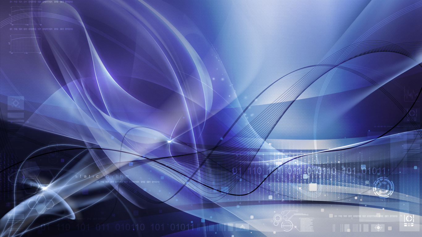 Blue and White Light Streaks. Wallpaper in 1366x768 Resolution