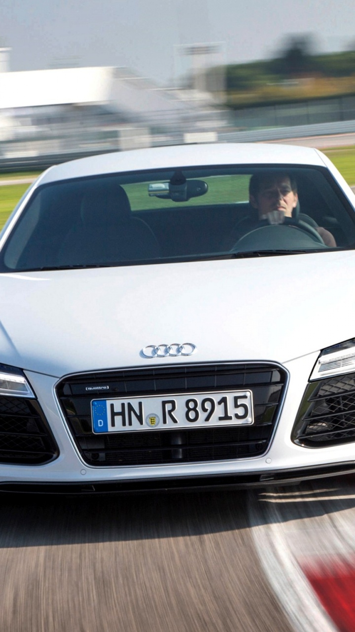 White Audi r 8 on Road During Daytime. Wallpaper in 720x1280 Resolution