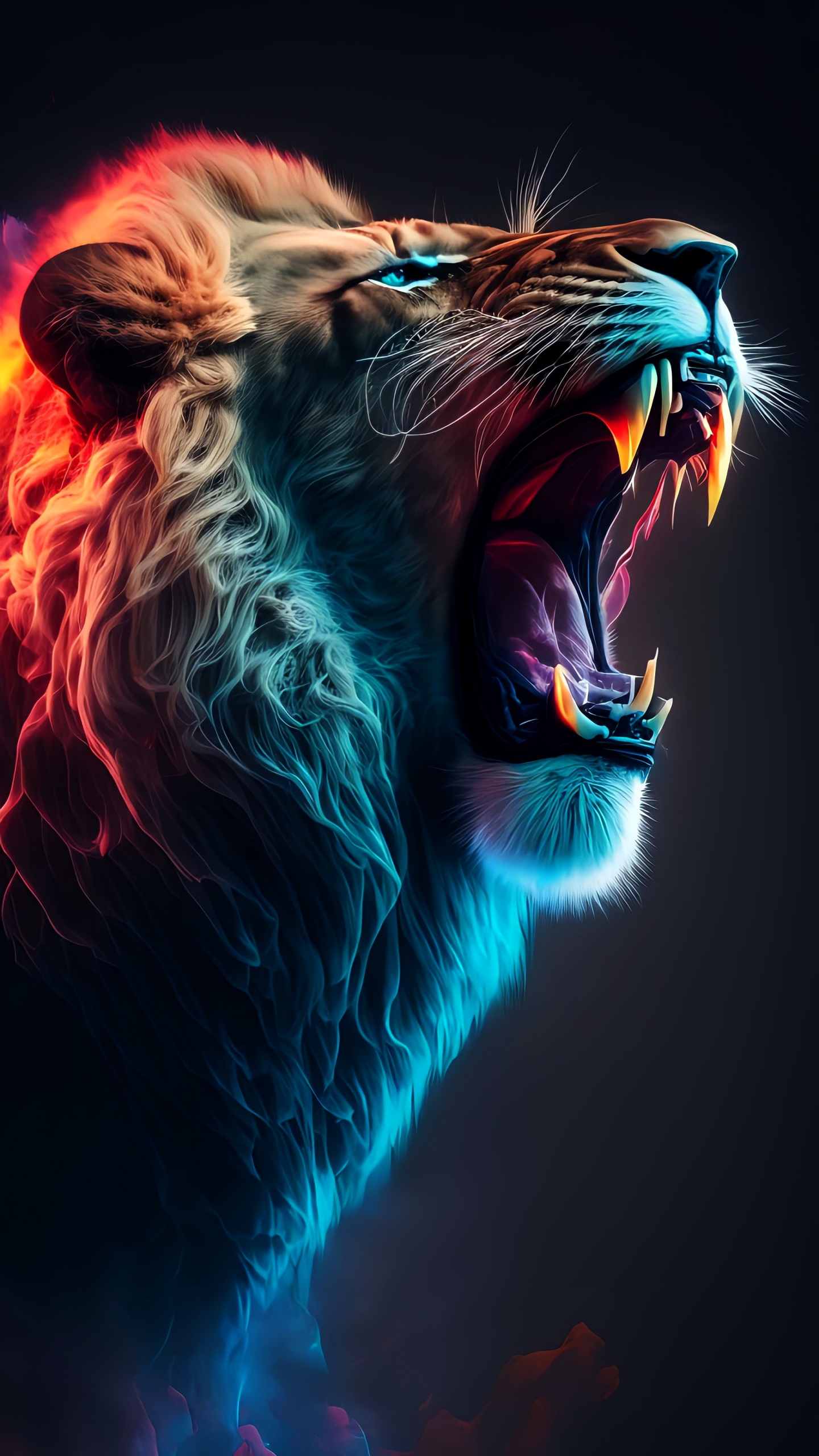 Masai Lion, Lion, Leopard, Tigre, Rugissement. Wallpaper in 1440x2560 Resolution