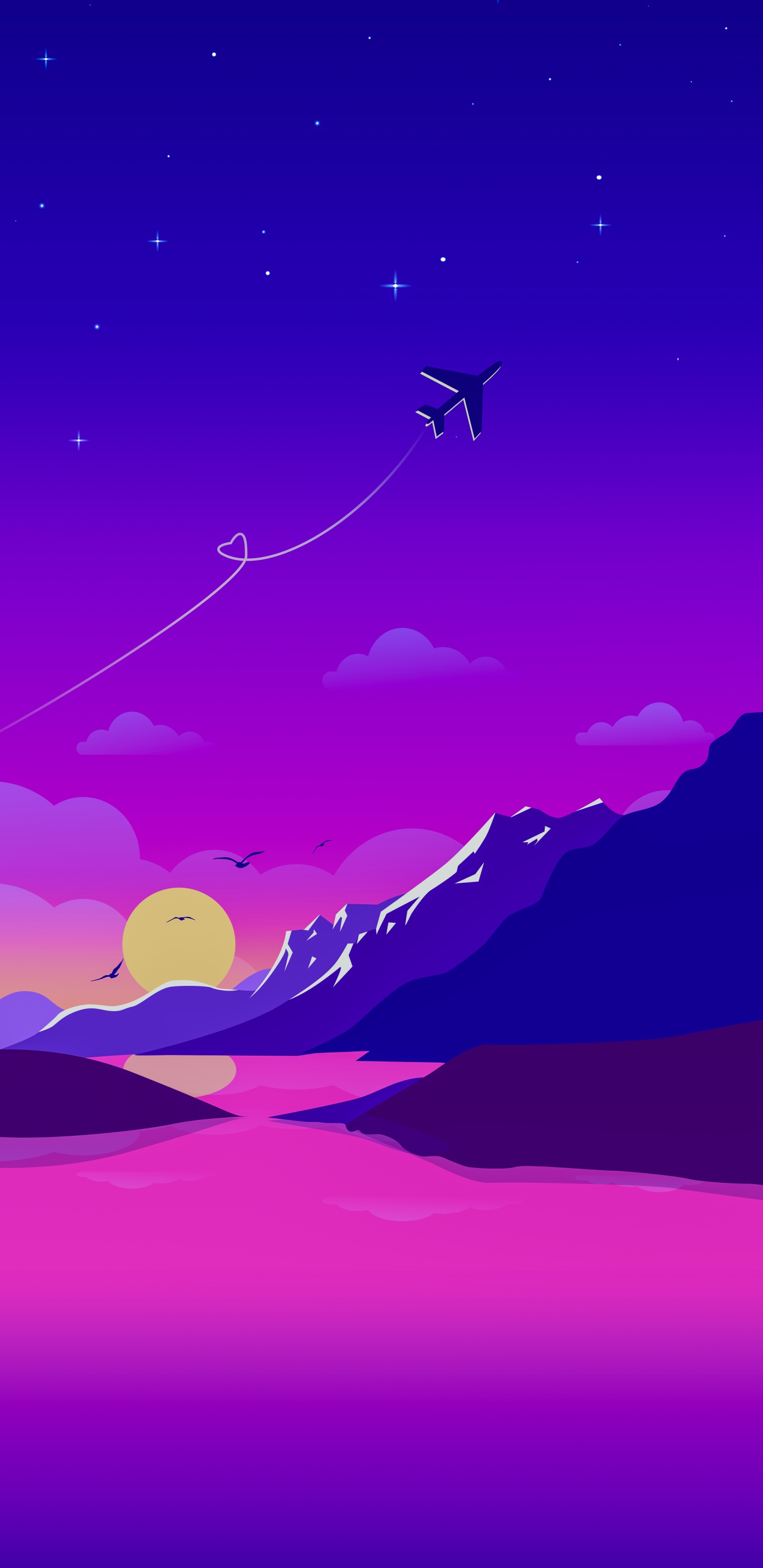 Atmosphäre, Purpur, Azure, Veilchen, Kunst. Wallpaper in 1440x2960 Resolution