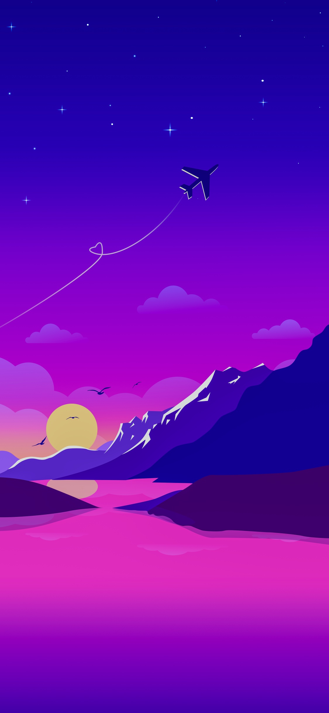 Atmosphere, Purple, Azure, Violet, Art. Wallpaper in 1125x2436 Resolution