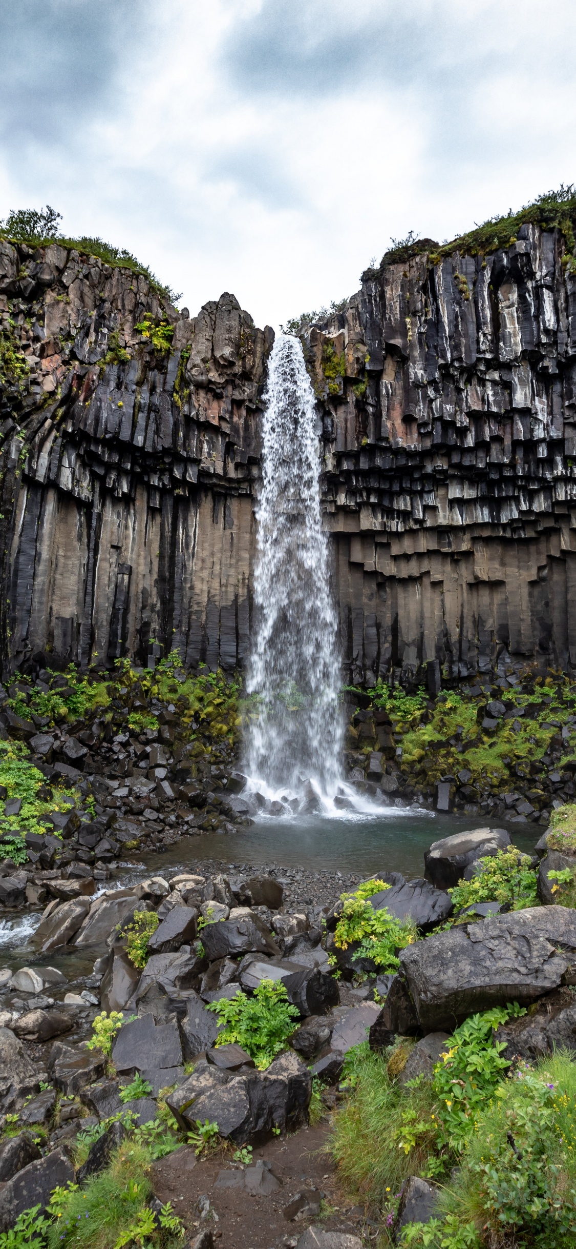 Waterfall, Catalonia, Ring Road Itinerary, Cloud, Water. Wallpaper in 1125x2436 Resolution