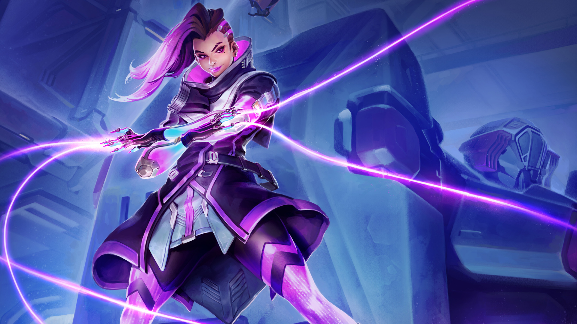 Overwatch, Sombra, Blizzard Entertainment, Diablo, Purpur. Wallpaper in 1920x1080 Resolution