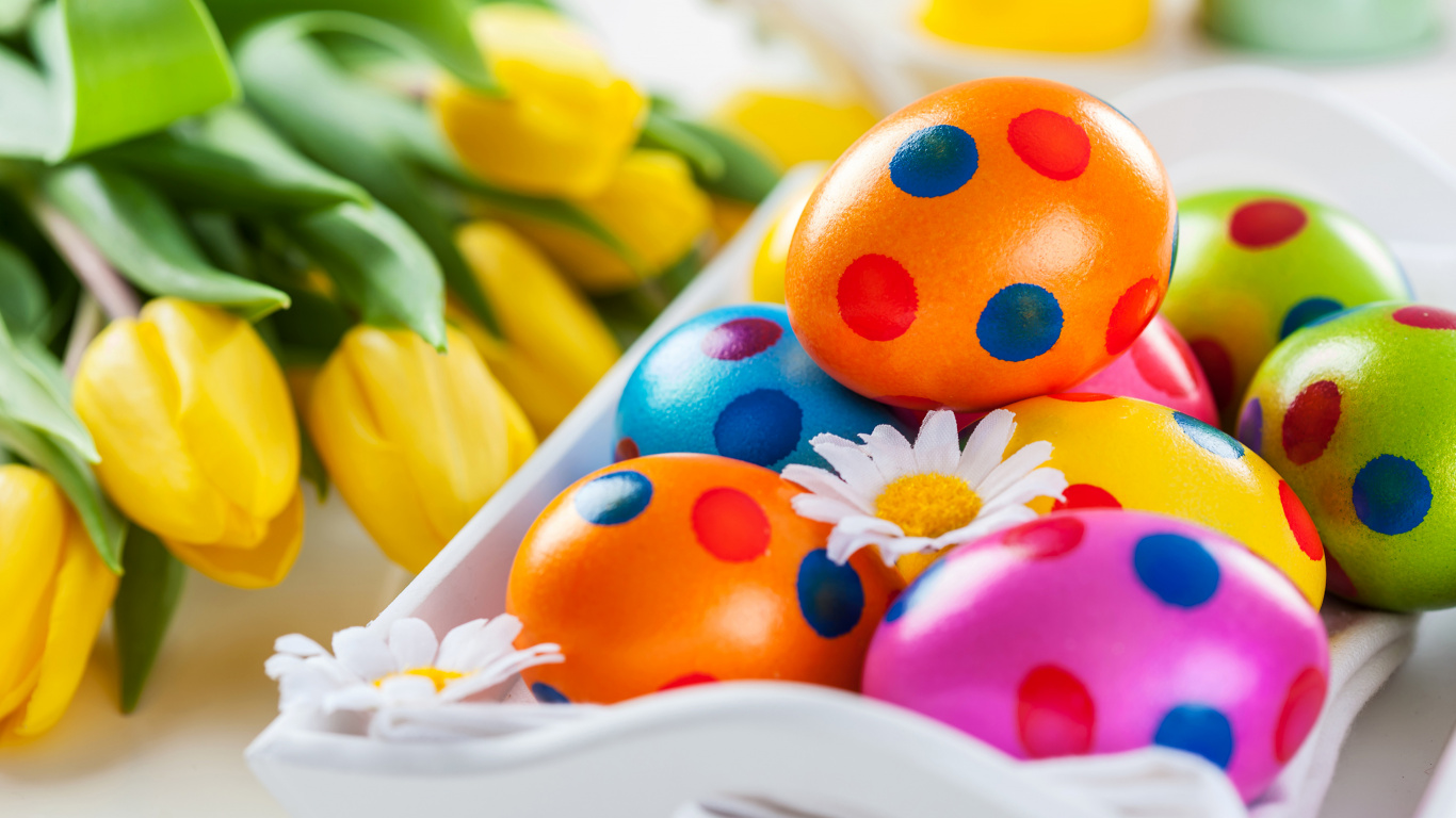 Easter Egg, Yellow, Sweetness, Sretan Uskrs, IPS Panel. Wallpaper in 1366x768 Resolution