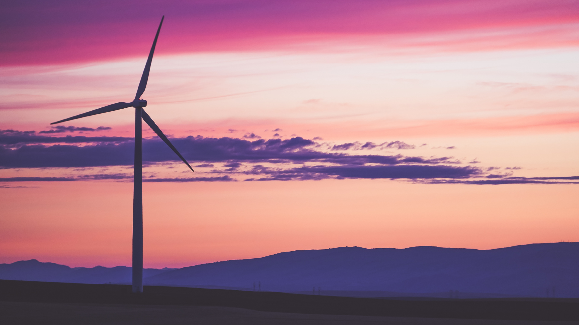 Wind Turbine on Hill During Sunset. Wallpaper in 1920x1080 Resolution
