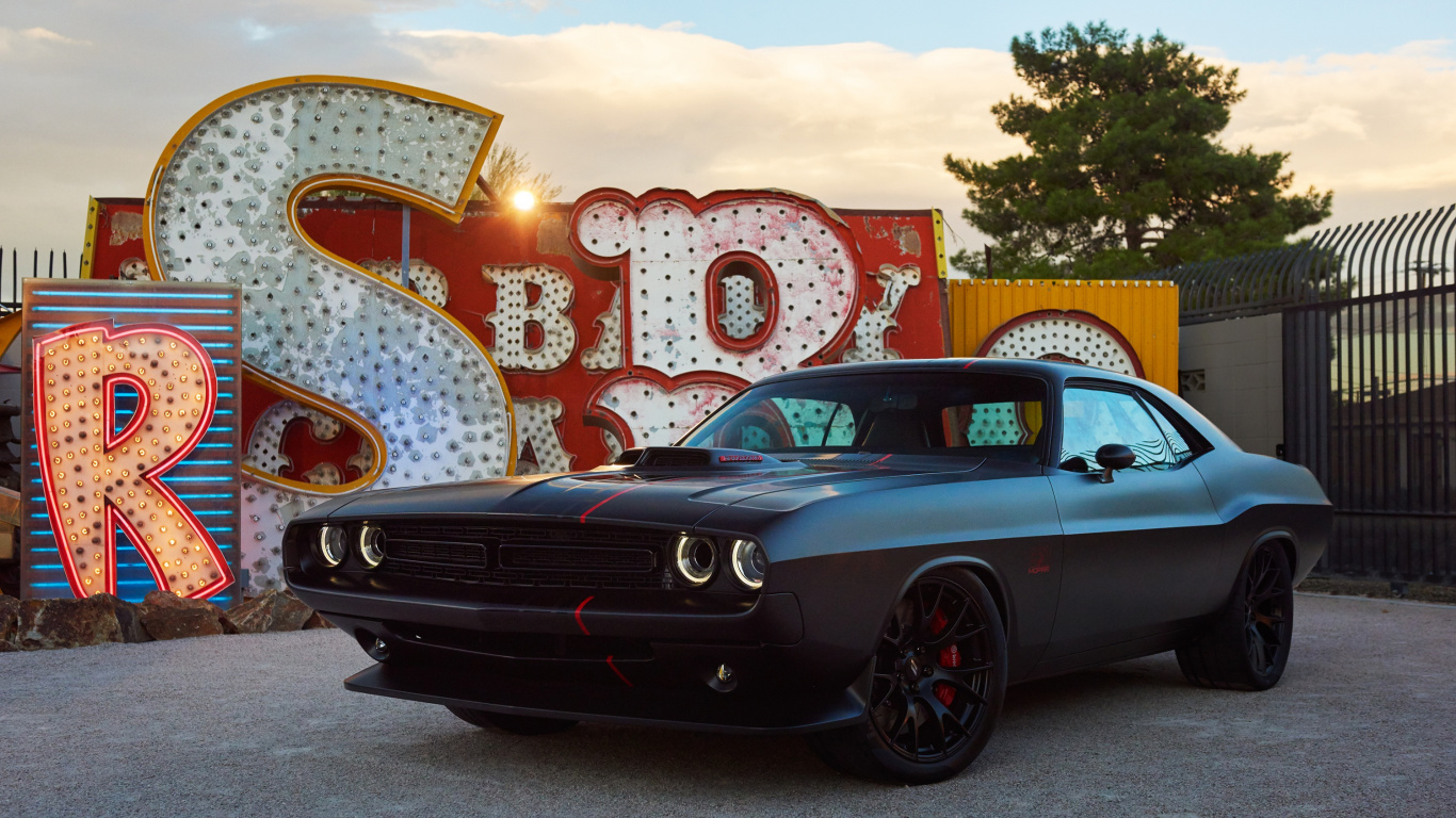 2016道奇挑战者, 克莱斯勒, 道奇, 经典汽车, 政变 壁纸 1366x768 允许