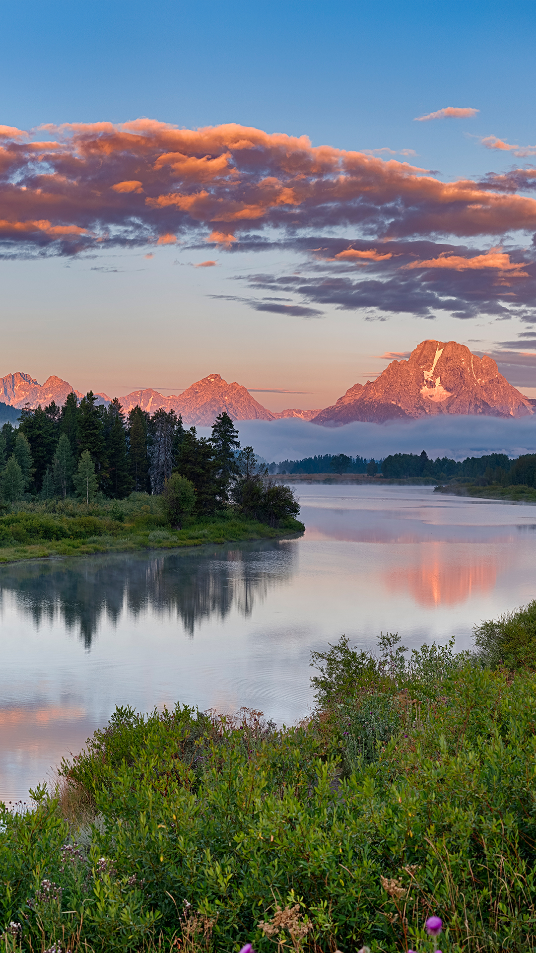 Reflexión, el Parque Nacional Grand Teton, Naturaleza, Agua, Montaña. Wallpaper in 1080x1920 Resolution