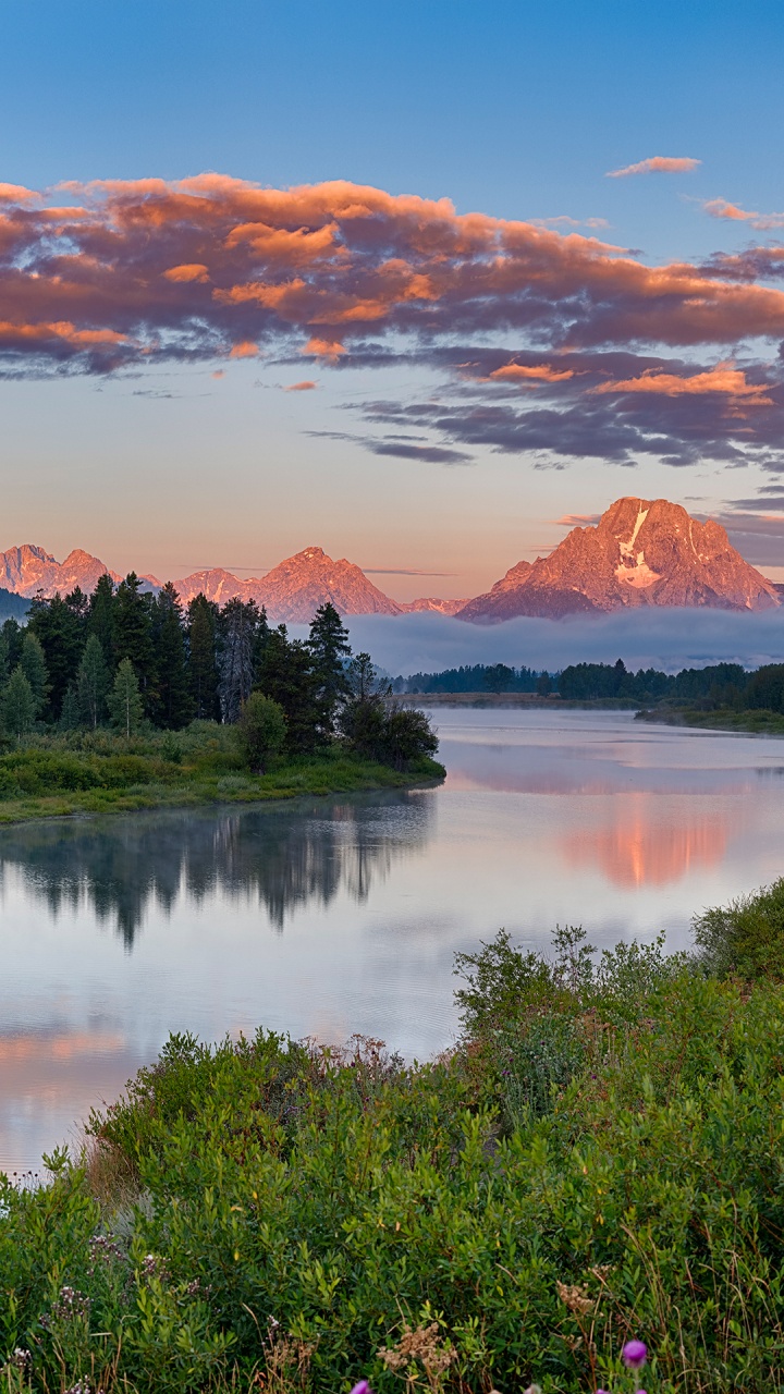Réflexion, Parc National de Grand Teton, Nature, Eau, la Journée. Wallpaper in 720x1280 Resolution