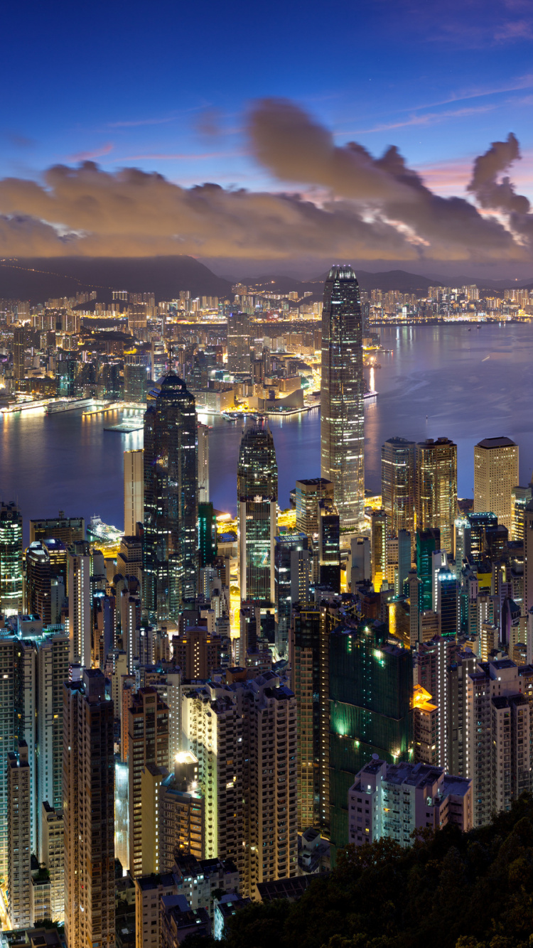 City Skyline During Night Time. Wallpaper in 750x1334 Resolution