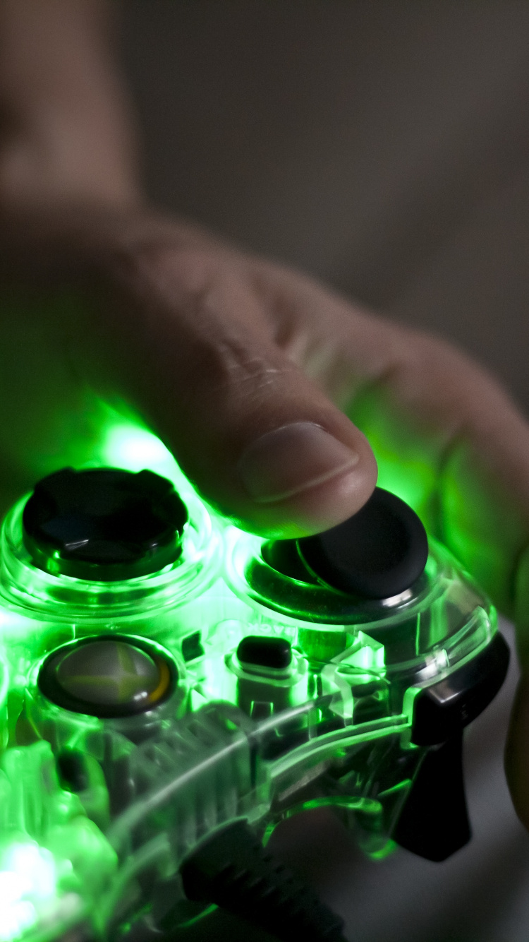 Green and Black Xbox Game Controller. Wallpaper in 750x1334 Resolution