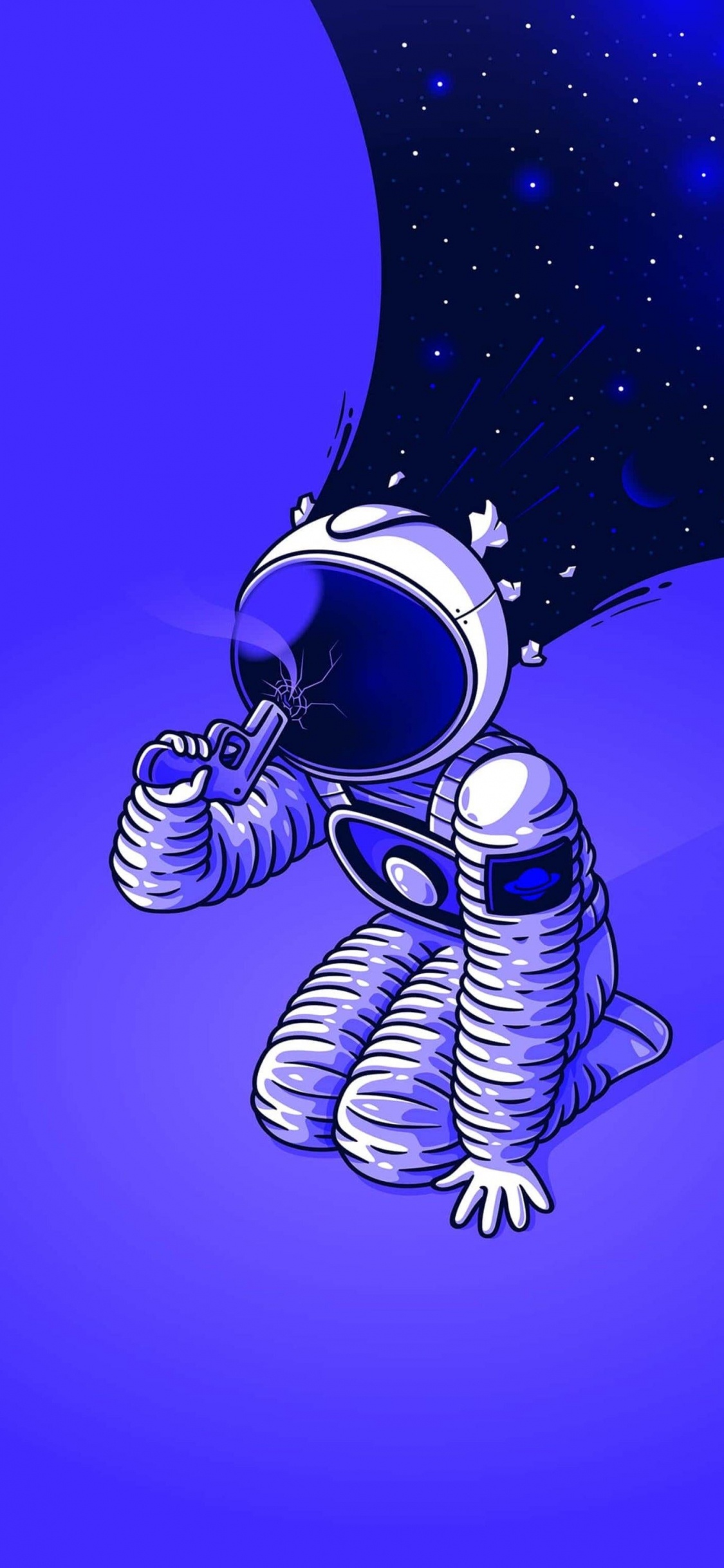 Azul, Azure, Arte, Astronauta, Gas. Wallpaper in 1125x2436 Resolution