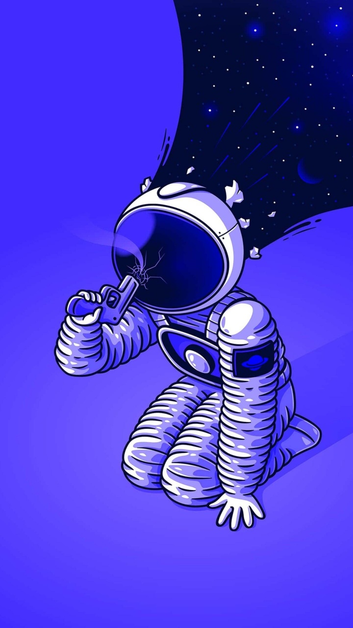 Blau, Azure, Kunst, Astronaut, Electric Blue. Wallpaper in 720x1280 Resolution