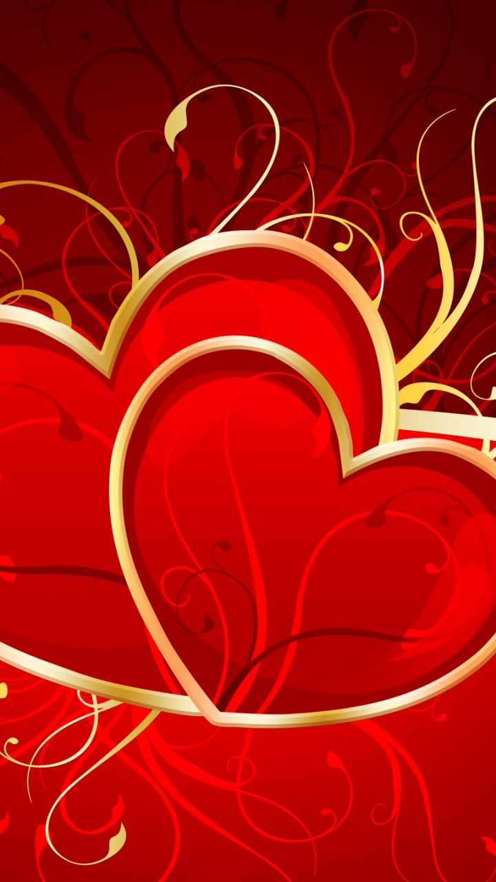 Heart, Graphics, Illustration, Text, Red. Wallpaper in 720x1280 Resolution