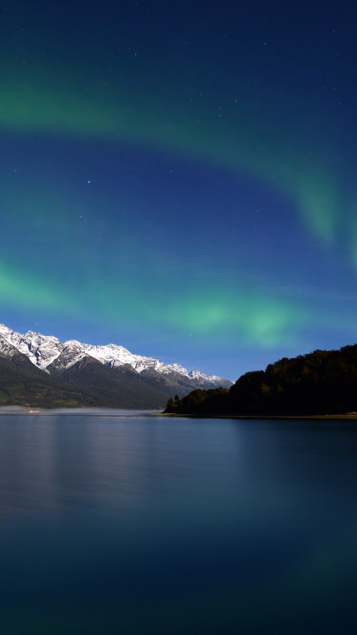 奥罗拉, 性质, 峡湾, 高地, 天空 壁纸 720x1280 允许