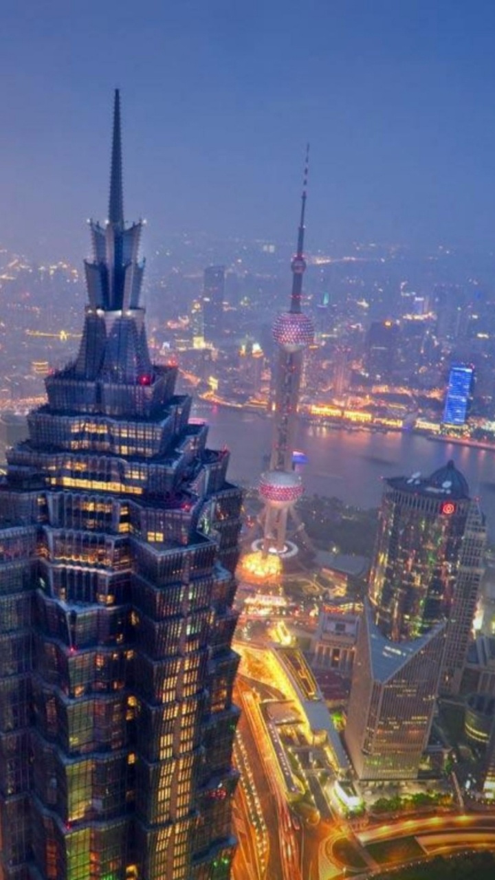 金茂大厦, 上海塔, 外滩, 城市, 城市景观 壁纸 720x1280 允许