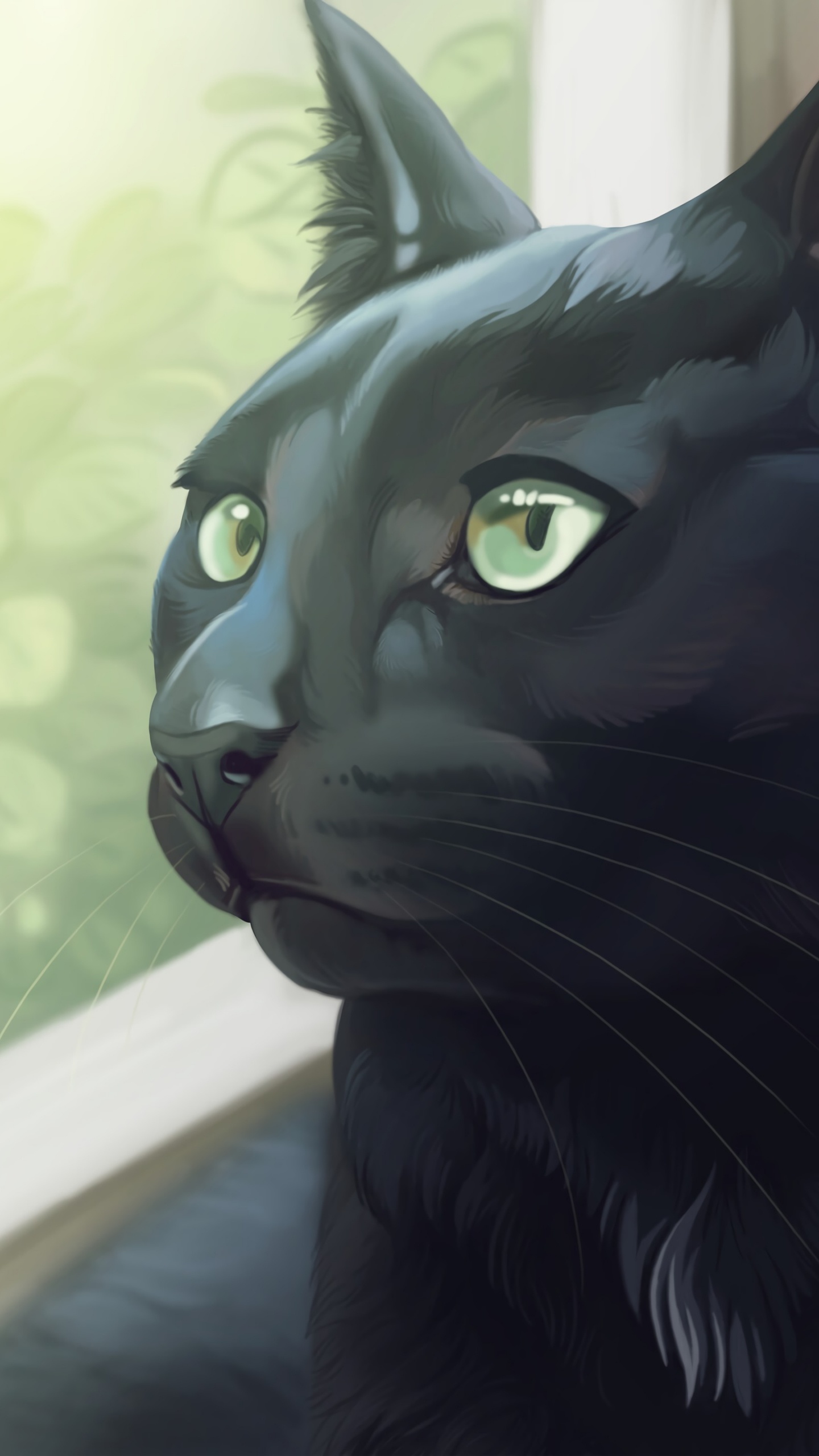 Gato Negro Sobre Textil Blanco. Wallpaper in 1440x2560 Resolution