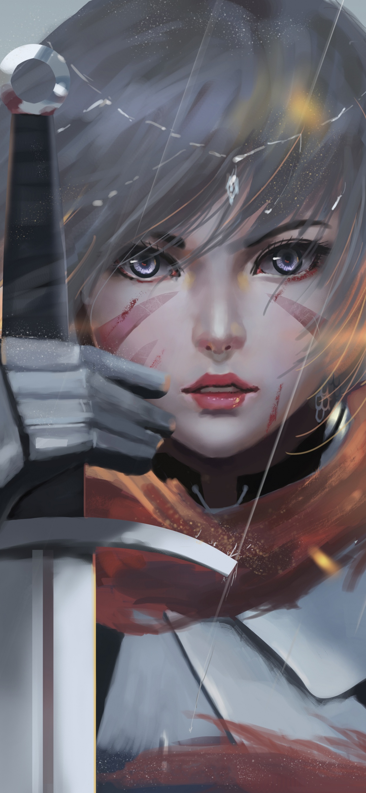 Femme en Robe Noire et Blanche Personnage D'anime. Wallpaper in 1242x2688 Resolution