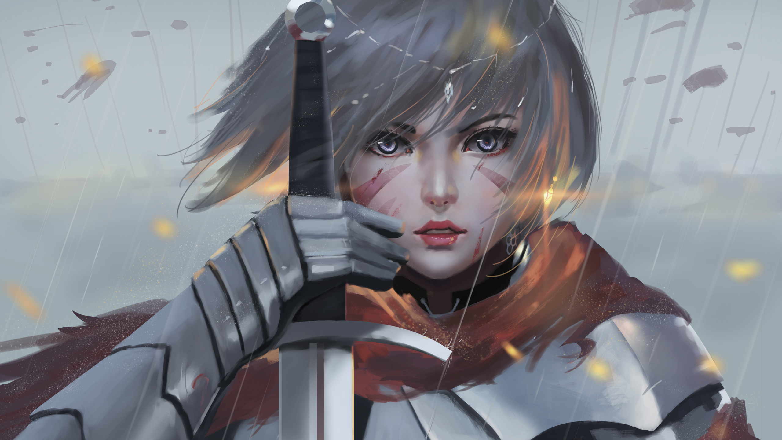 Mujer en Vestido Blanco y Negro Personaje de Anime. Wallpaper in 2560x1440 Resolution