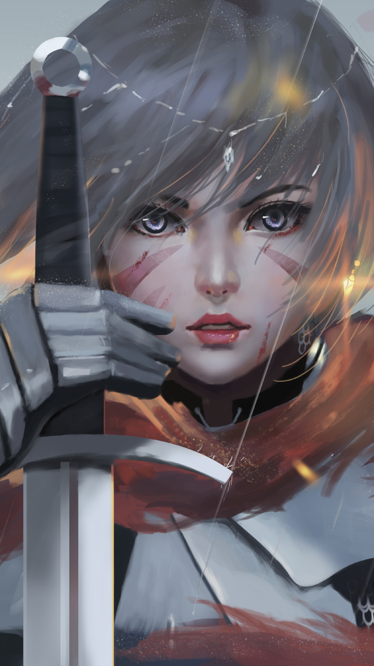 Mujer en Vestido Blanco y Negro Personaje de Anime. Wallpaper in 750x1334 Resolution