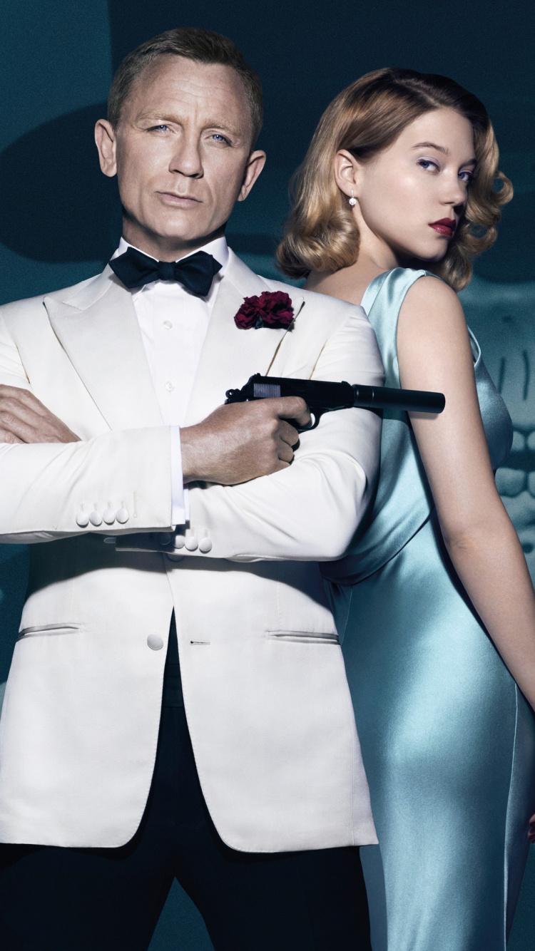 Spectre de James Bond, Daniel Craig, la Seydoux, Spectre, Pas le Temps de Mourir. Wallpaper in 750x1334 Resolution