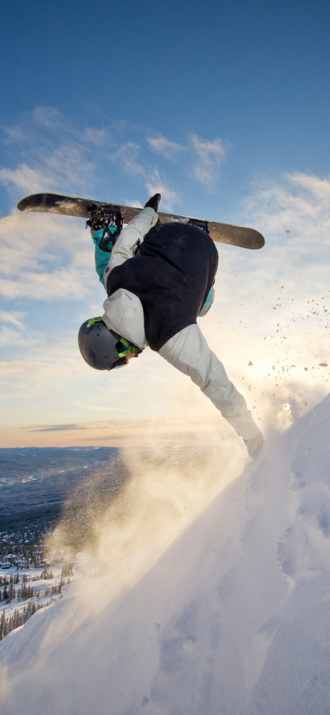 滑板滑雪, 极限运动, 滑雪板, 乐趣, 冰川地貌 壁纸 1125x2436 允许