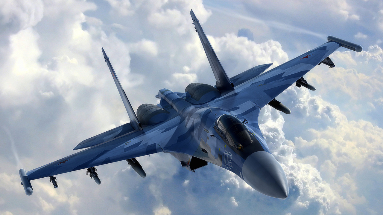 Gray Fighter Jet Flying in The Sky. Wallpaper in 1280x720 Resolution