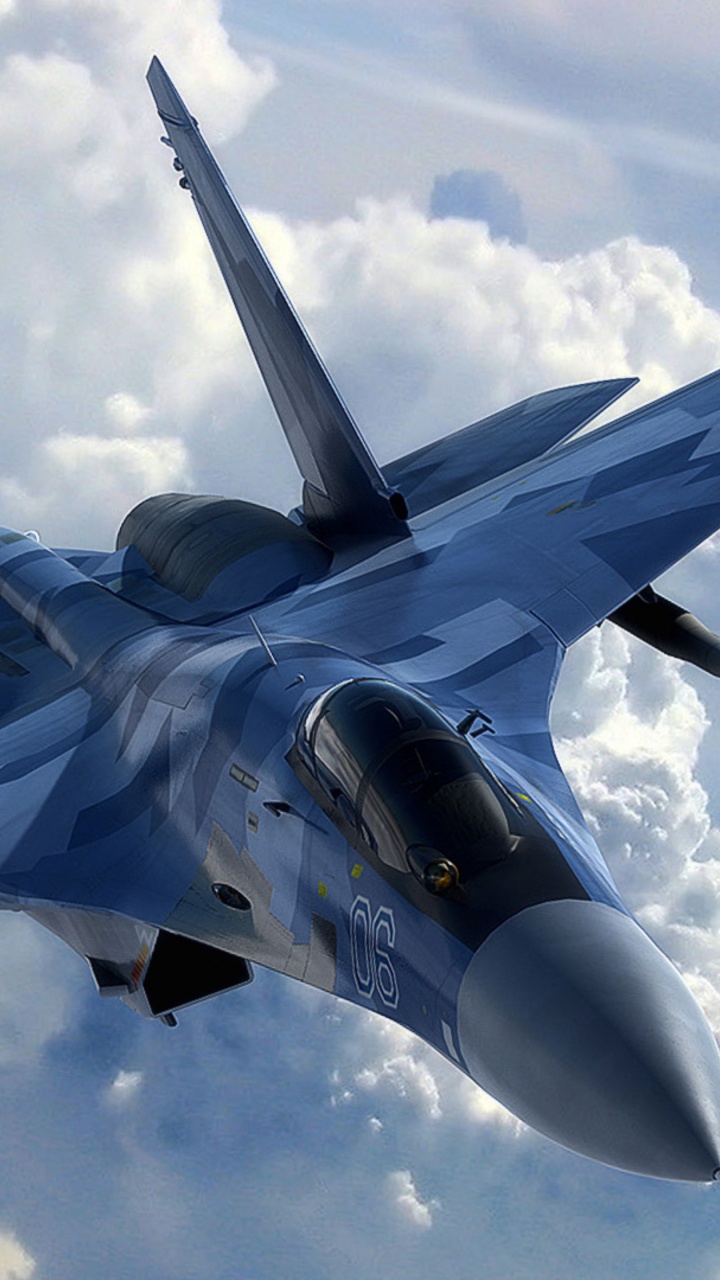 Gray Fighter Jet Flying in The Sky. Wallpaper in 720x1280 Resolution