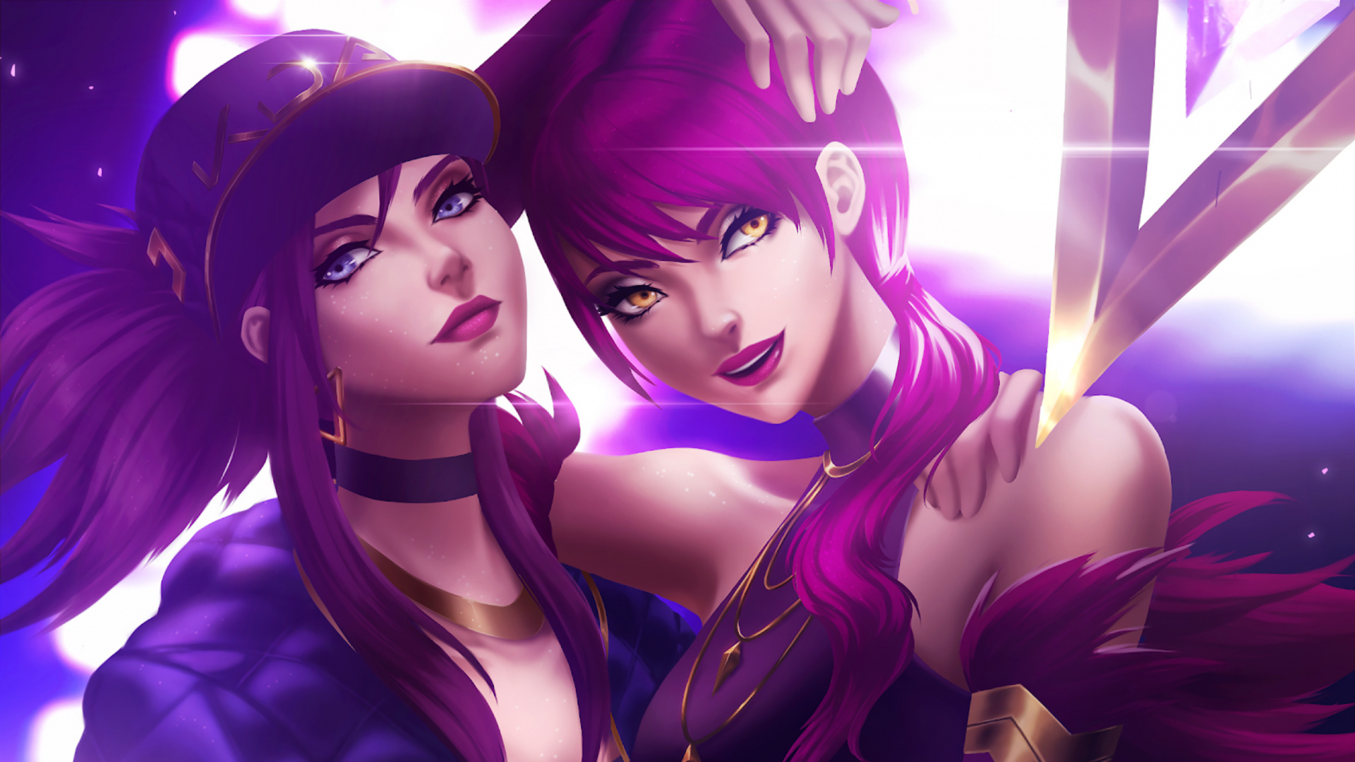 Liga de Leyendas, Fan Art, Violeta, Anime, Morado. Wallpaper in 1920x1080 Resolution