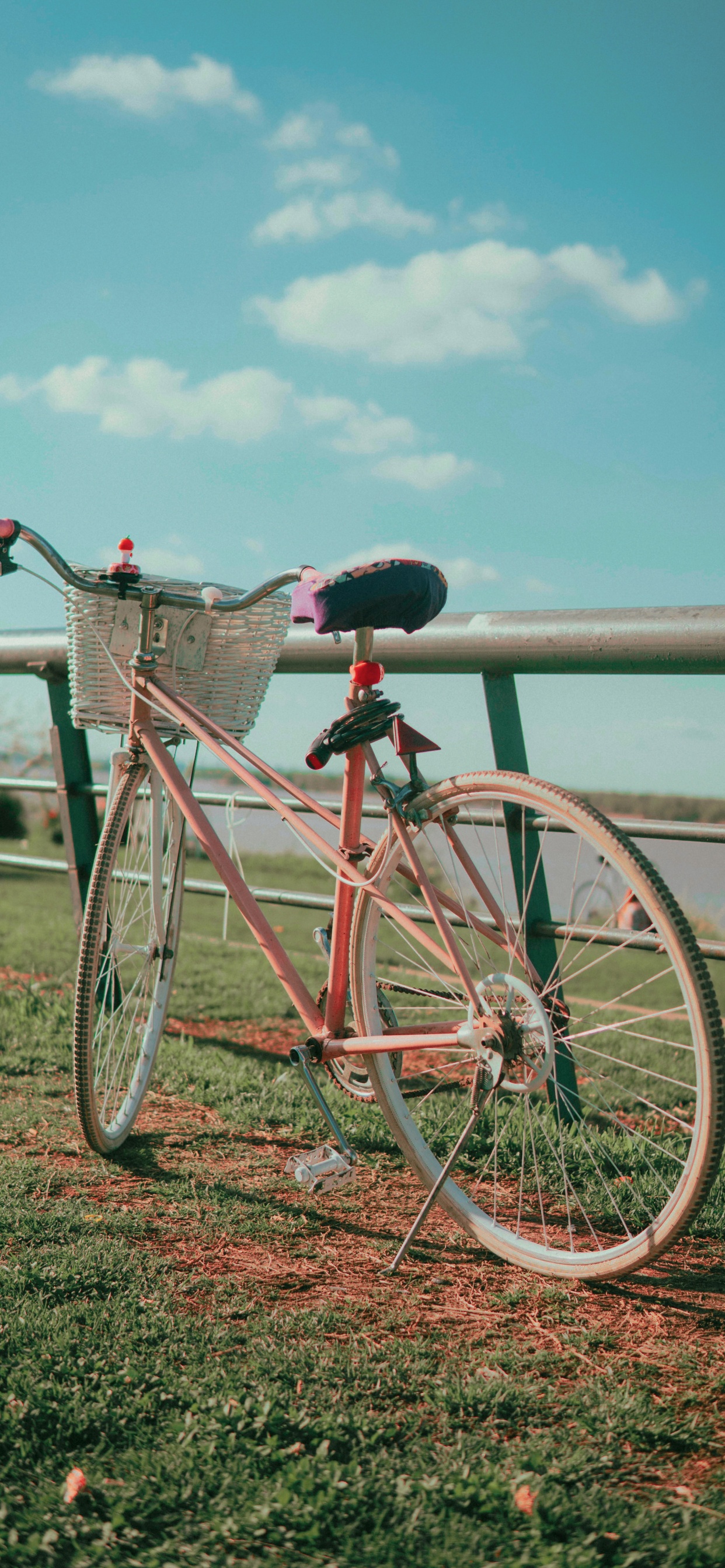 Bicicleta de Ciudad Roja Cerca Del Cuerpo de Agua Durante el Día.. Wallpaper in 1242x2688 Resolution