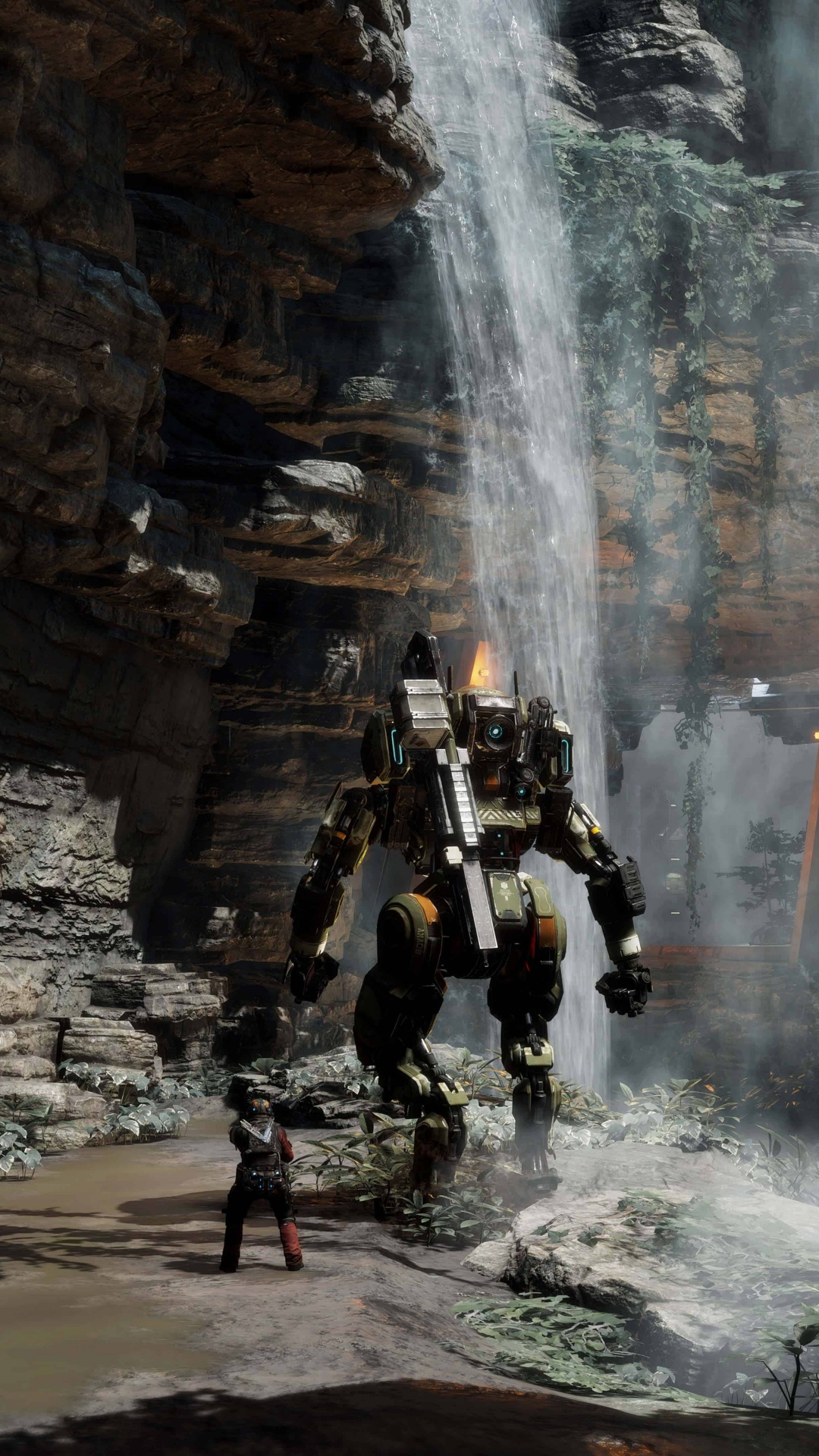 Titanfall 2, Water, Waterfall, Watercourse, Formation. Wallpaper in 1080x1920 Resolution