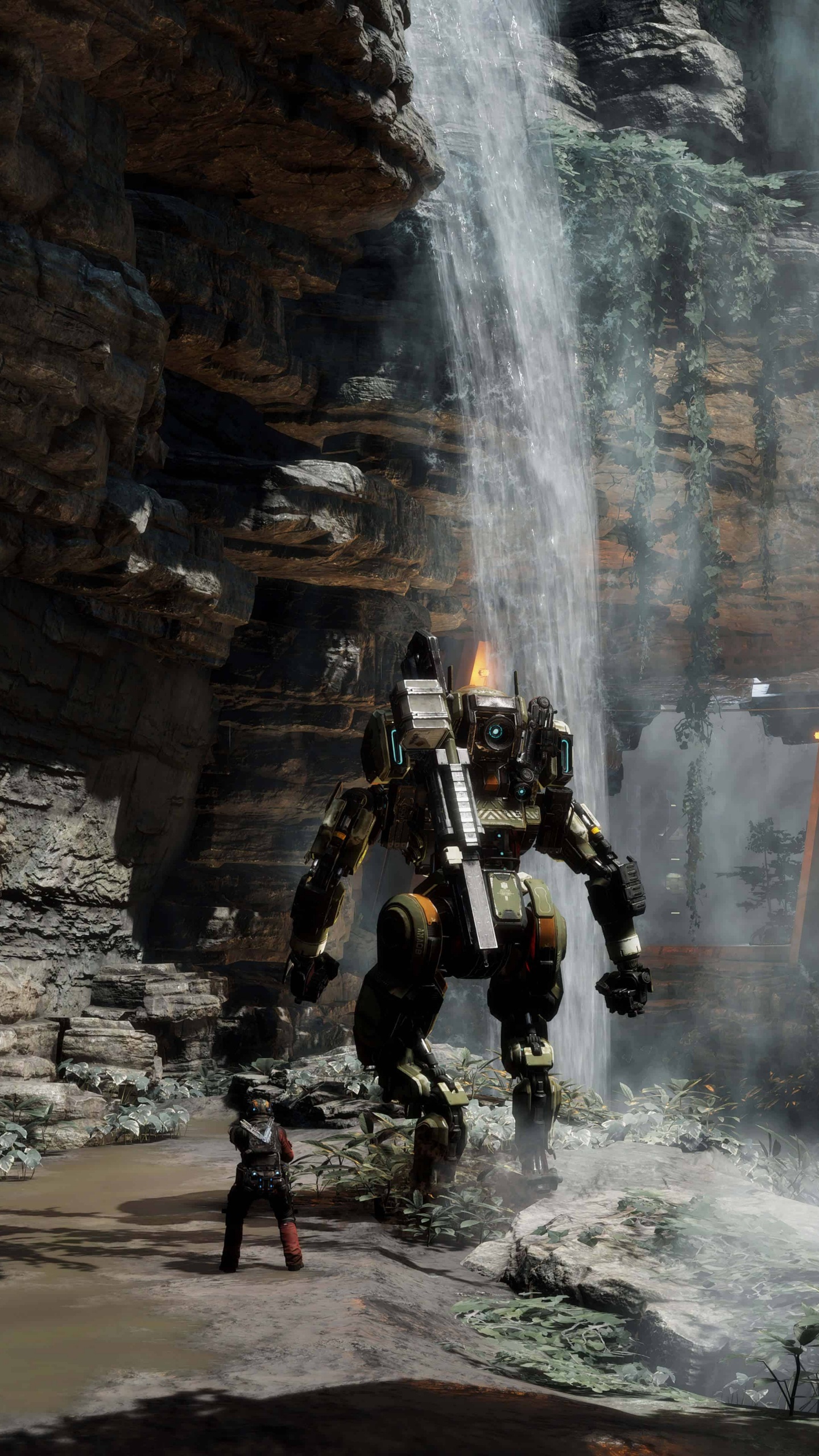 Titanfall 2, Water, Waterfall, Watercourse, Formation. Wallpaper in 1440x2560 Resolution