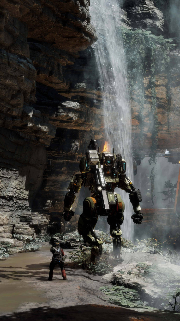 Titanfall 2, Water, Waterfall, Watercourse, Formation. Wallpaper in 750x1334 Resolution