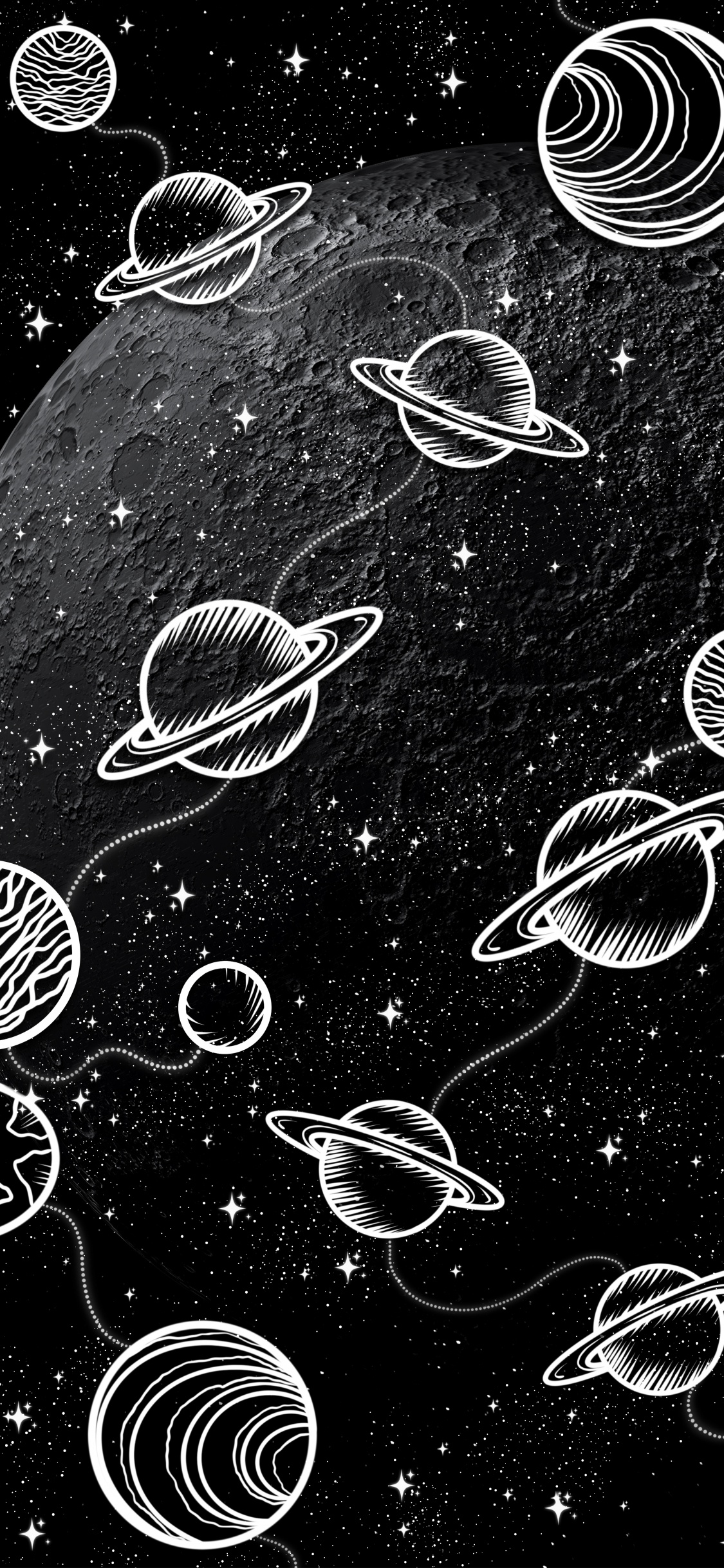 Dessin, Art, White, Noir, Blackboard. Wallpaper in 1125x2436 Resolution