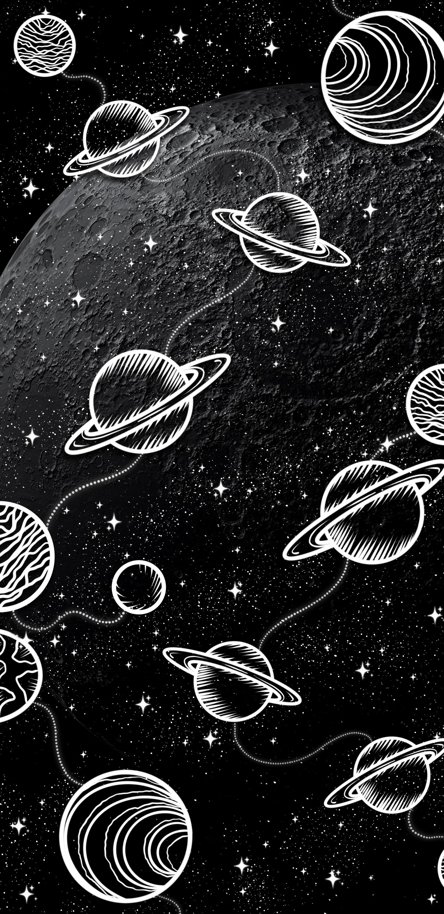 Dibujo, Arte, Blanco, Negro, Pizarra. Wallpaper in 1440x2960 Resolution