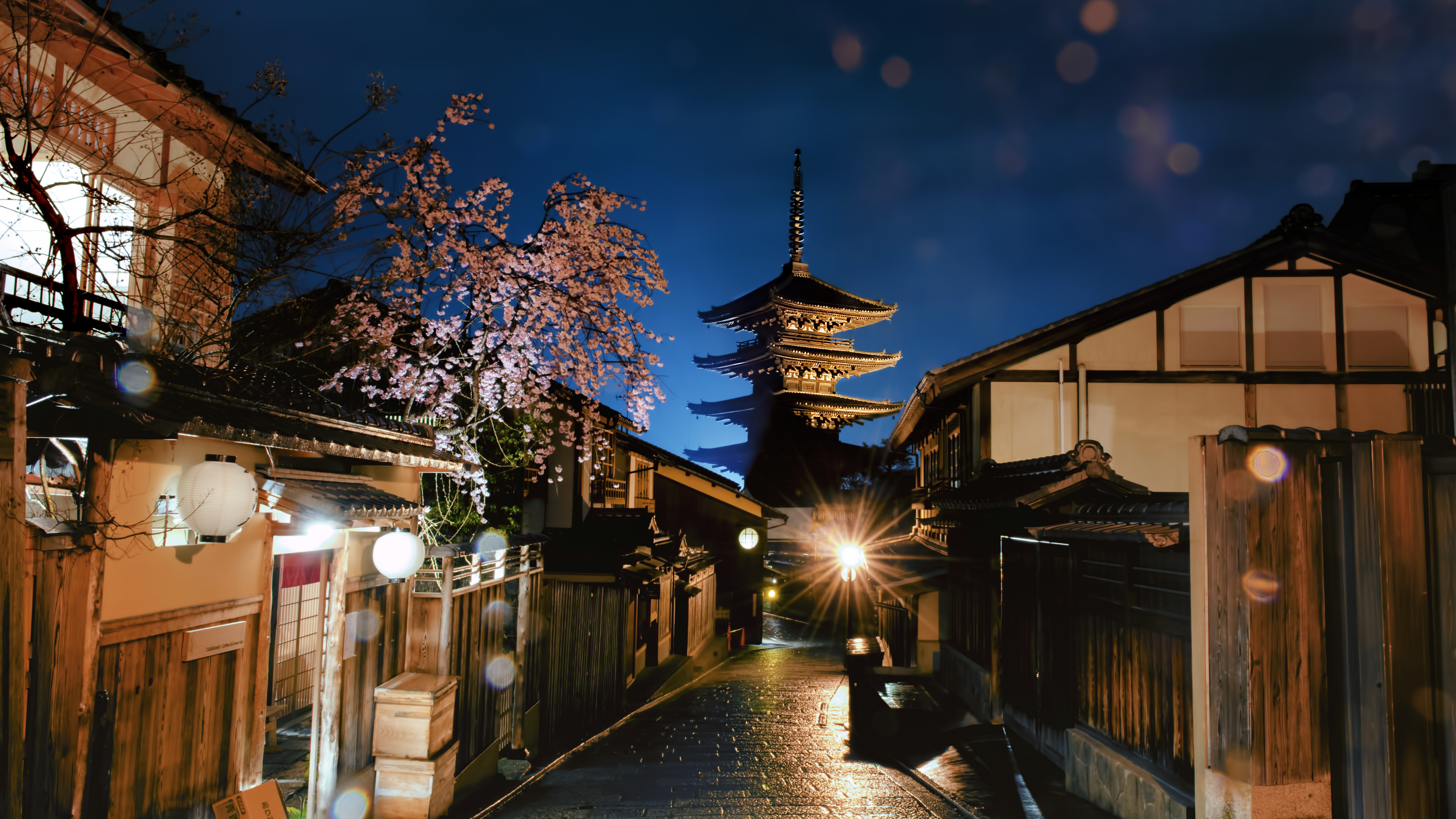 Japan, Lighting, Cloud, Wood, Road Surface. Wallpaper in 3840x2160 Resolution