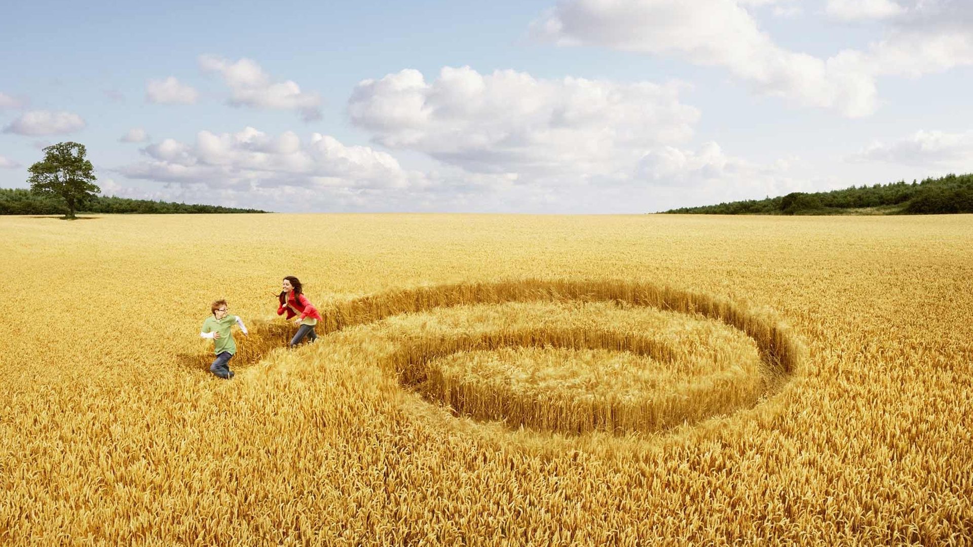 2 People Sitting on Green Grass Field Under White Clouds and Blue Sky During Daytime. Wallpaper in 1920x1080 Resolution