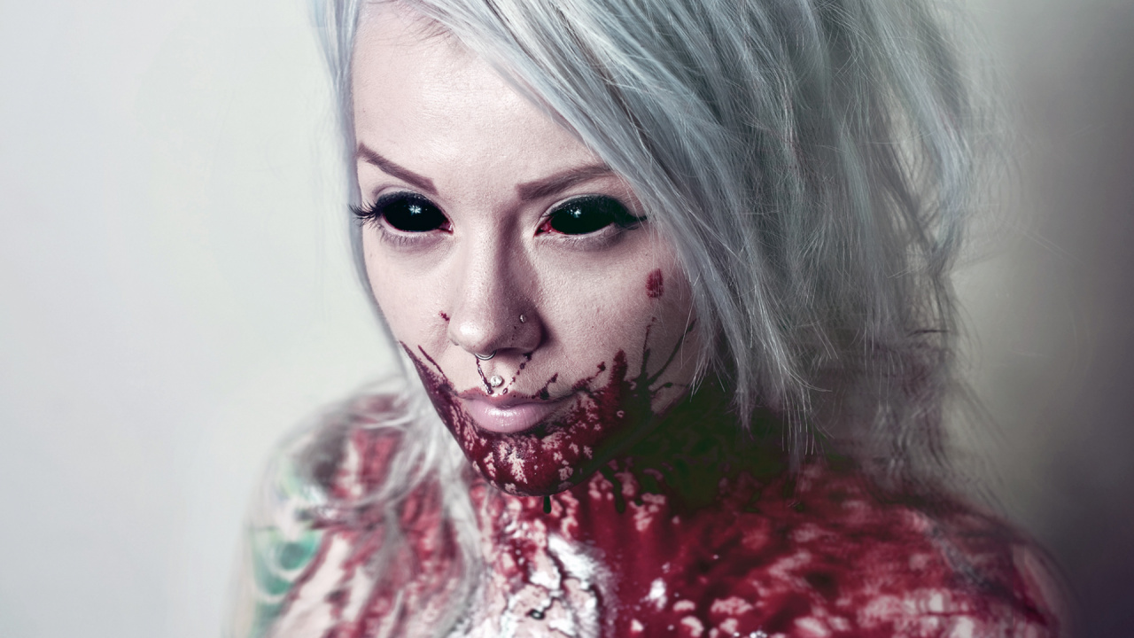 Hair, Eyebrow, Mouth, Blood, Girl. Wallpaper in 1280x720 Resolution