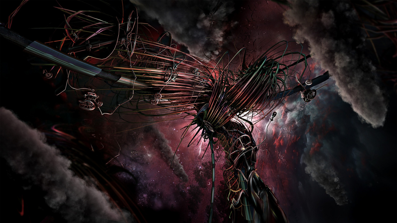 Rote Und Weiße Abstrakte Malerei. Wallpaper in 1366x768 Resolution