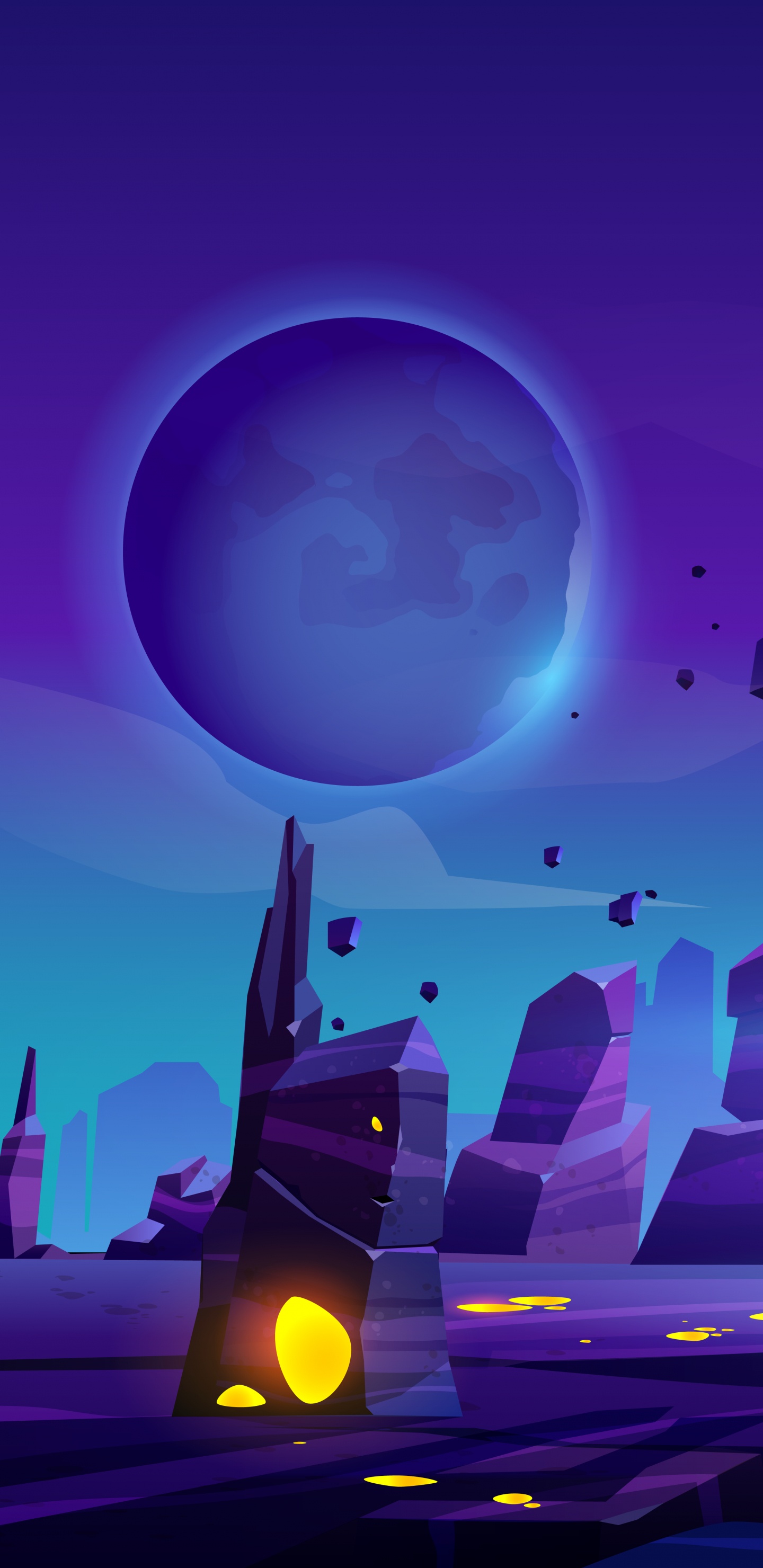 Außerirdisches Leben, Vektor-Grafiken, Illustration, Planet, Vektor. Wallpaper in 1440x2960 Resolution