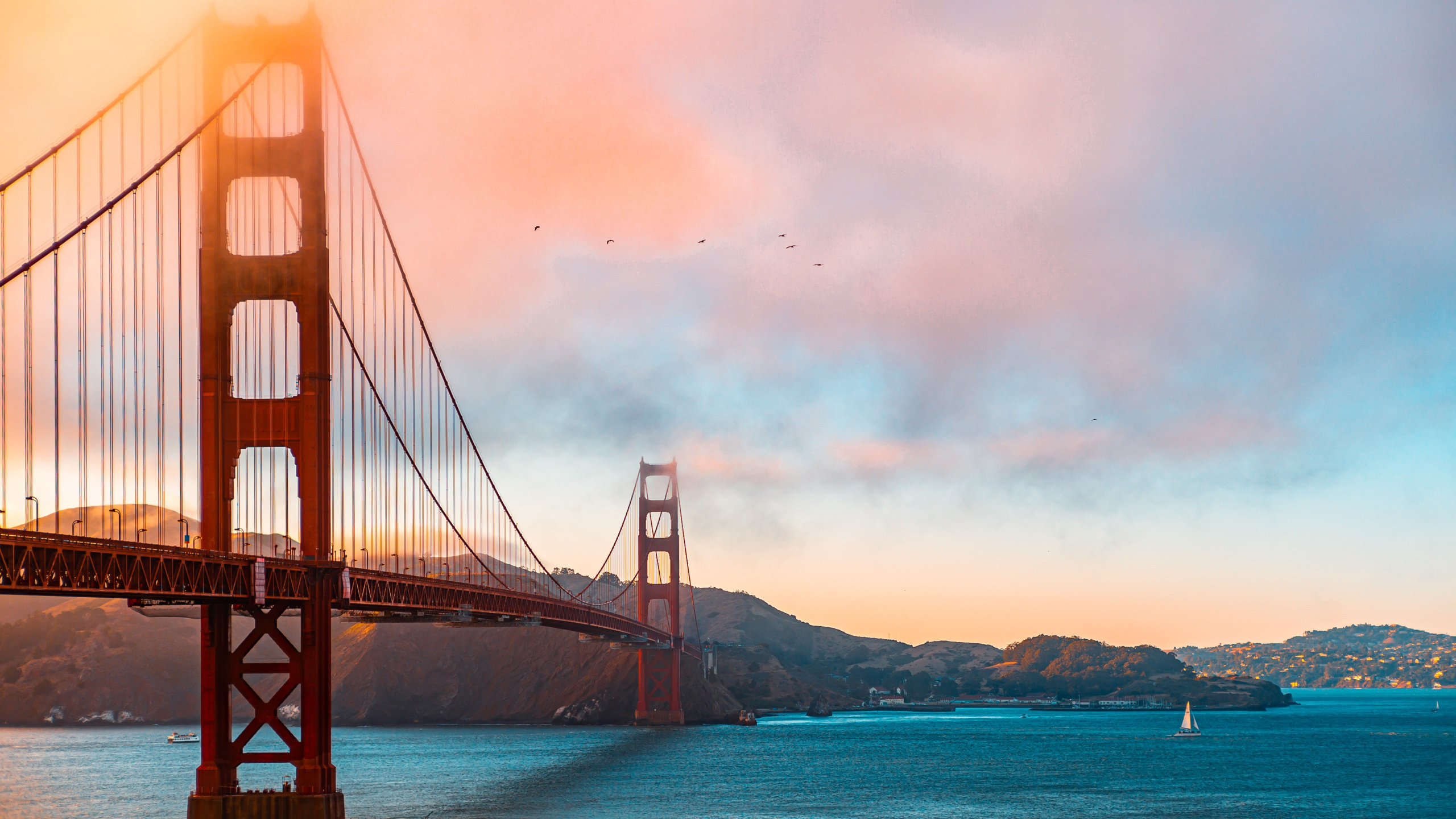 Golden Gate Bridge, Suspension Bridge, Bridge, Water, Cloud. Wallpaper in 2560x1440 Resolution