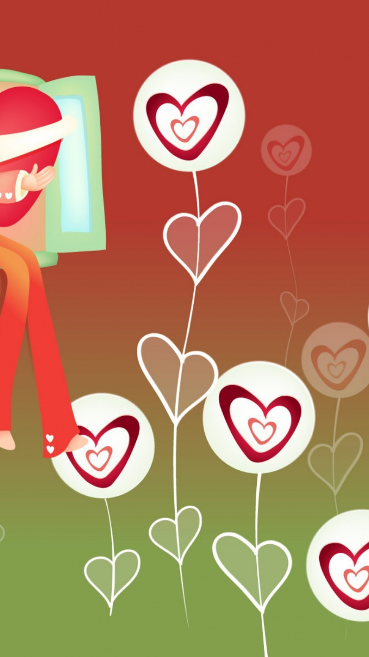 Cœur, Pink, le Jour de Valentines, Amour, Anniversaire. Wallpaper in 750x1334 Resolution