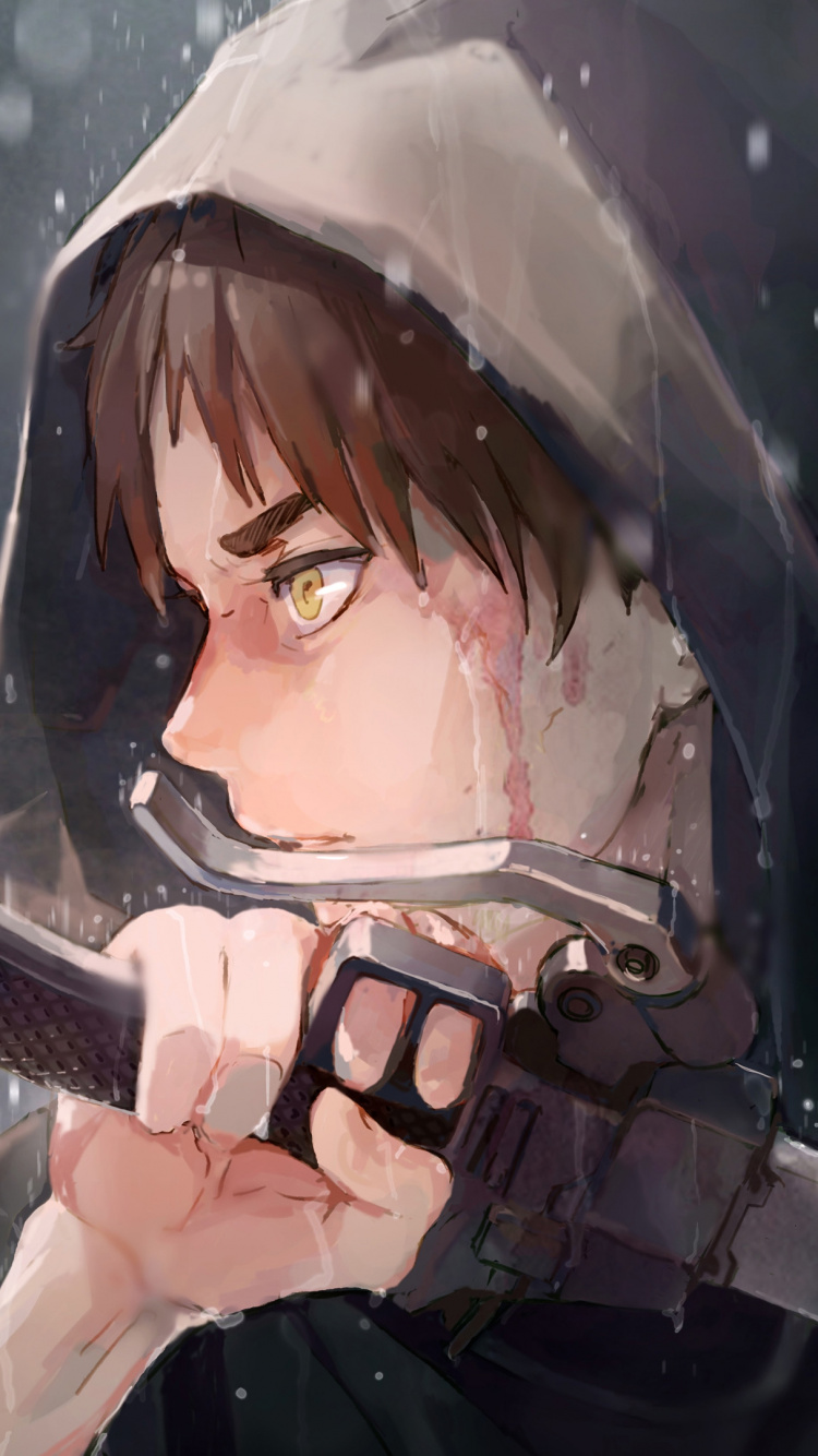 Femme en Sweat à Capuche Noir et Blanc Tenant un Fusil Noir. Wallpaper in 750x1334 Resolution